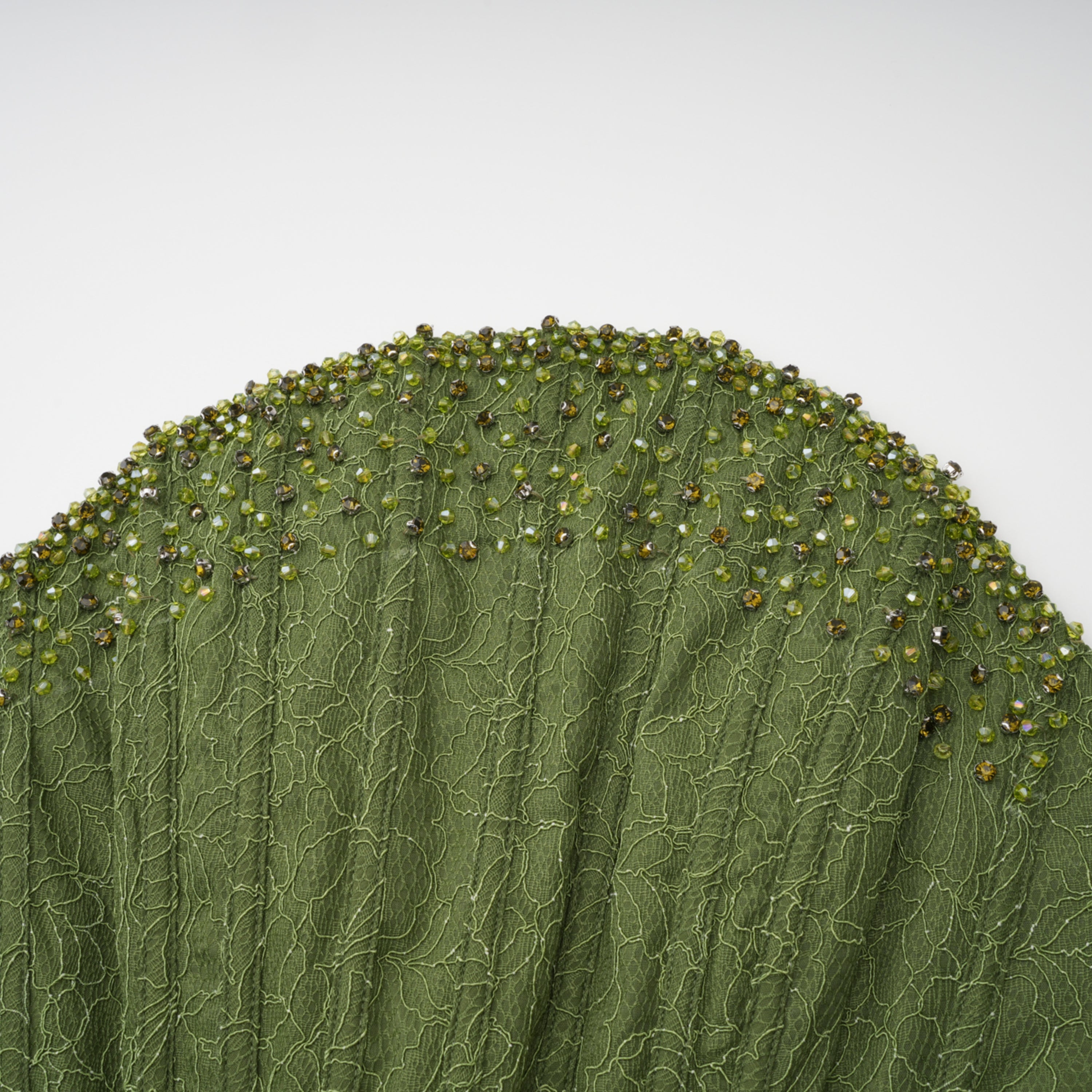 Franziska Green Embellished Corset Maxi Dress (Without Gloves) (Final Sale-US Only)