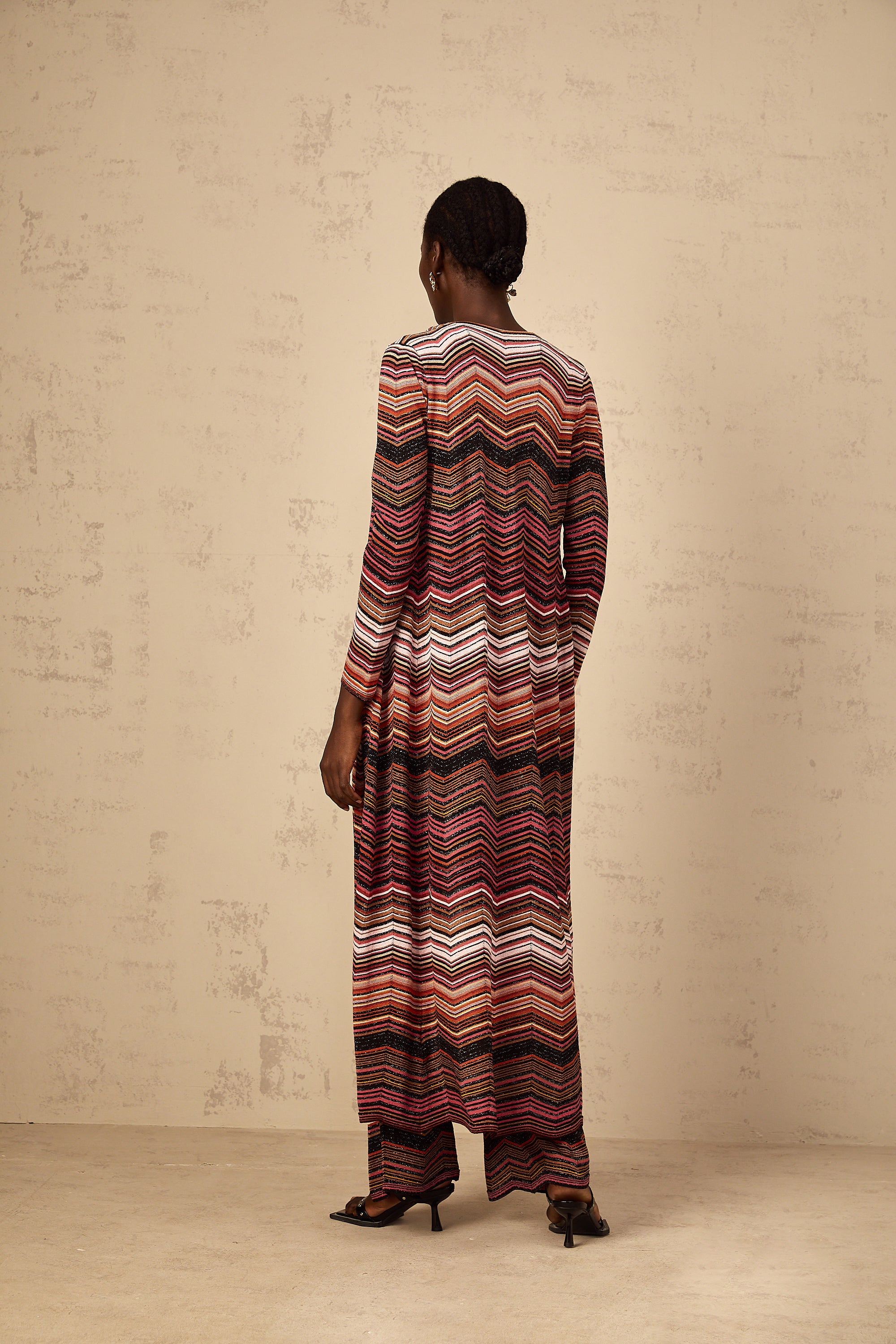 Chloé Red Striped Knit Long Cardigan