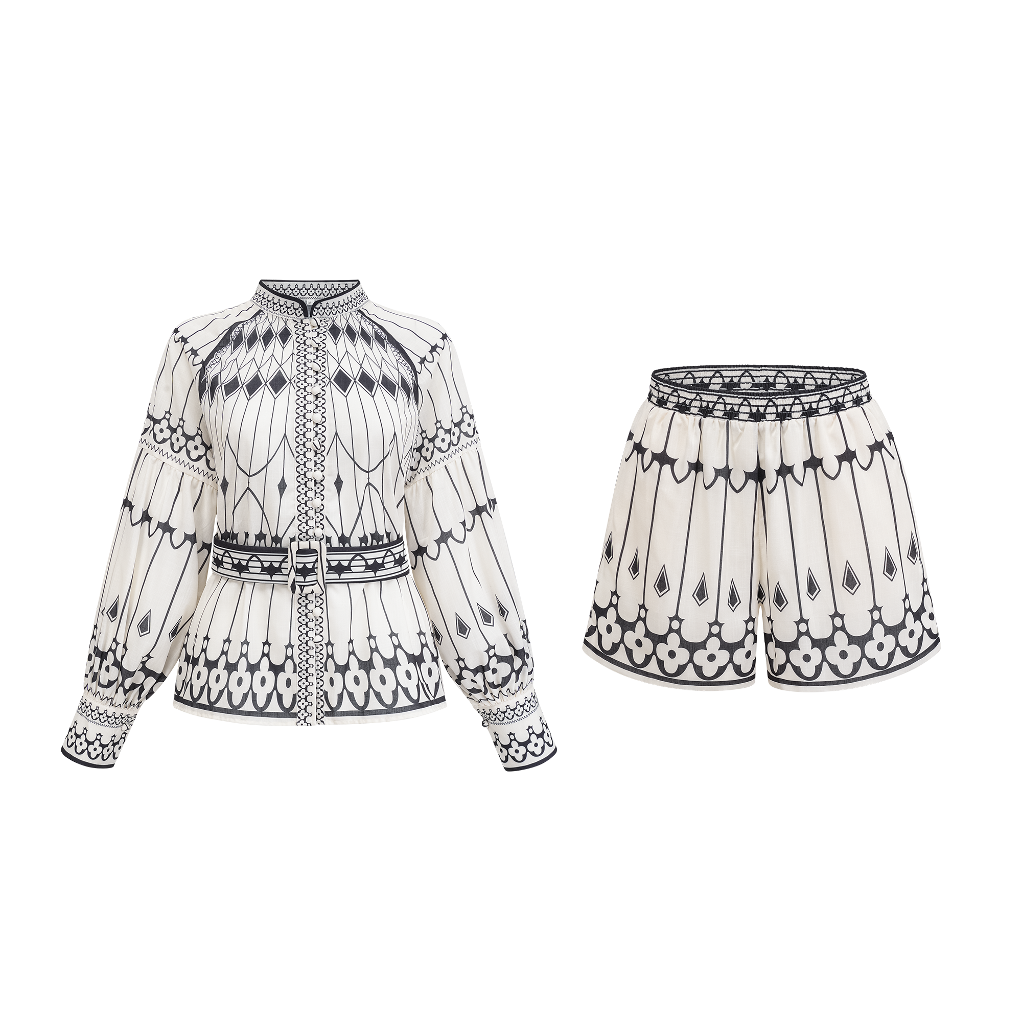 Allie graphic-print shirt & shorts matching set (Final Sale)