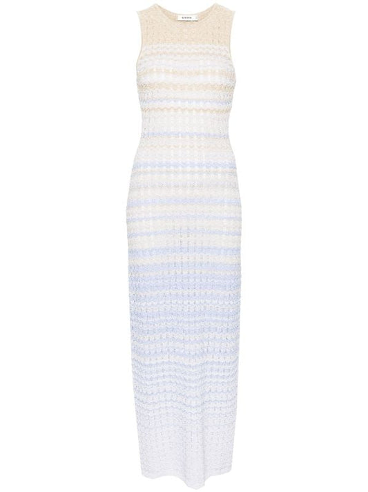 SANDRO Zade chevron-knit maxi dress - Blue