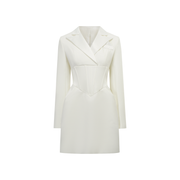 Inmaculada White Boned Bodice Mini Blazer Dress