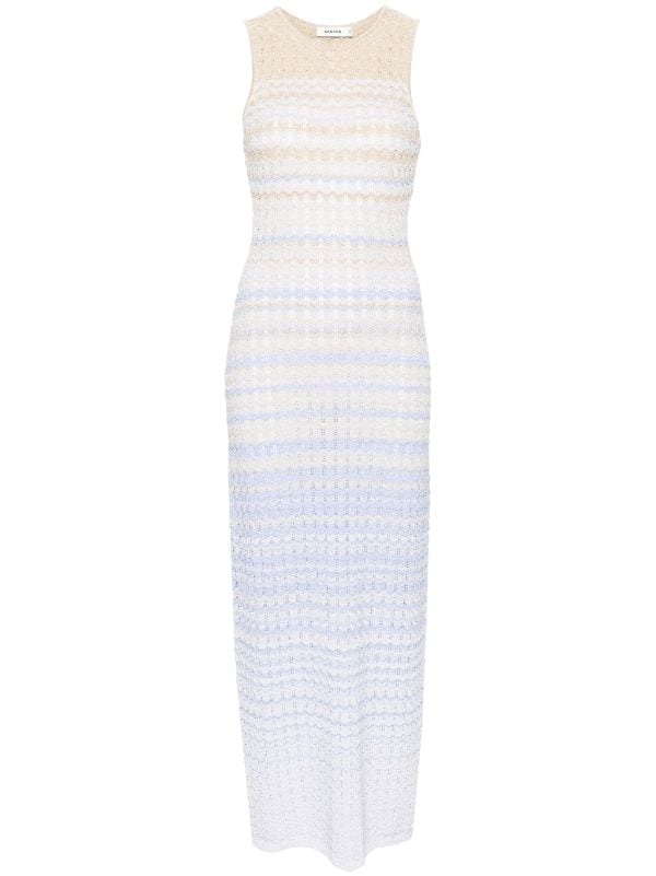 SANDRO Zade chevron-knit maxi dress - Blue