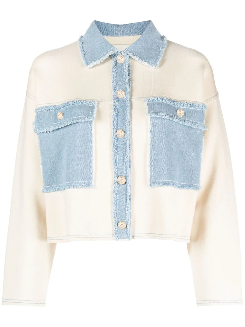 SANDRO two-tone denim jacket - White