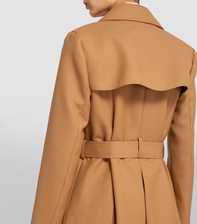 SANDRO  Wool-Blend Trench Coat - Brown