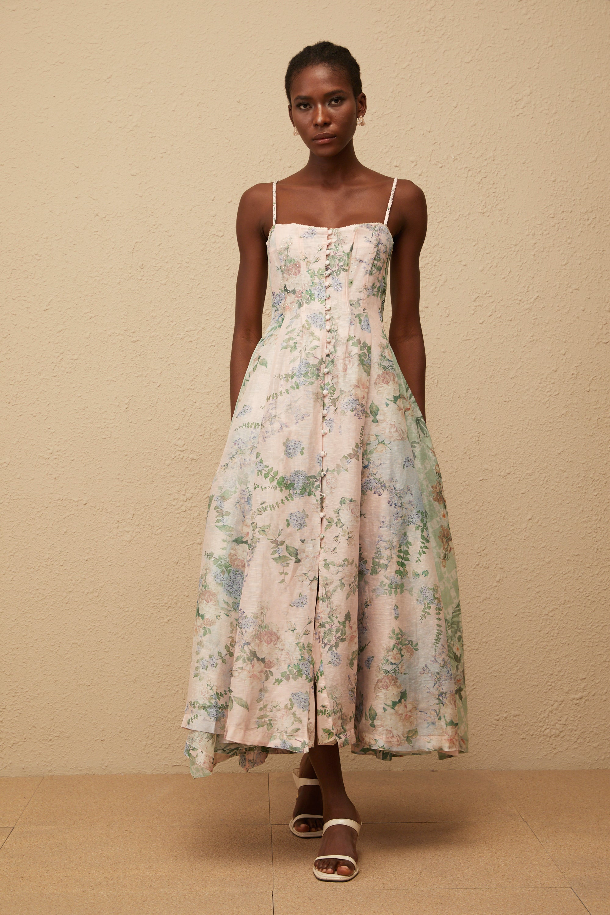 Aurore Pink Floral Print Maxi Dress (Final Sale)