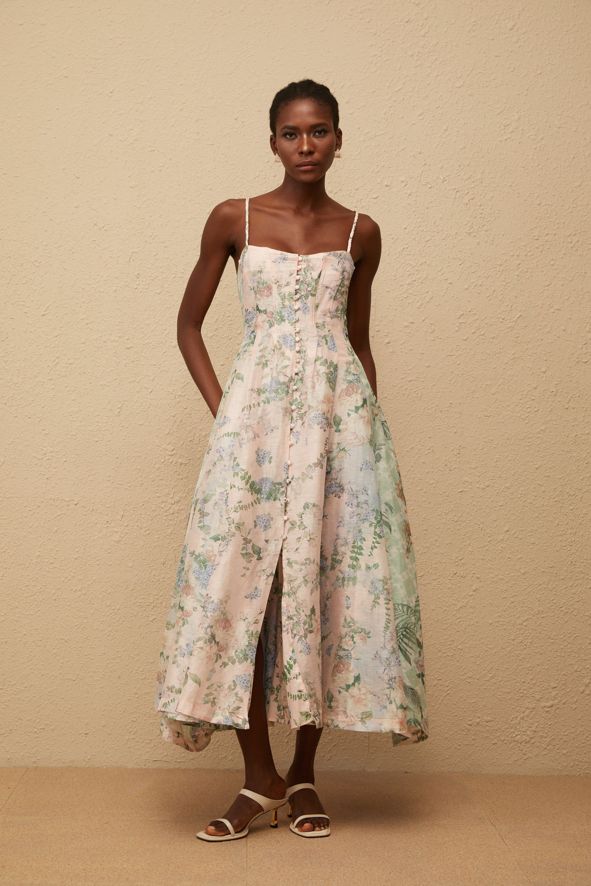 Aurore Pink Floral Print Maxi Dress (Final Sale)