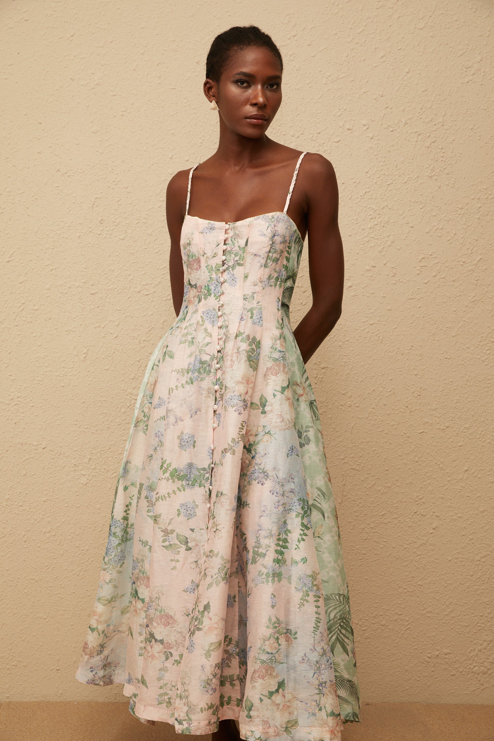 Aurore Pink Floral Print Maxi Dress (Final Sale)
