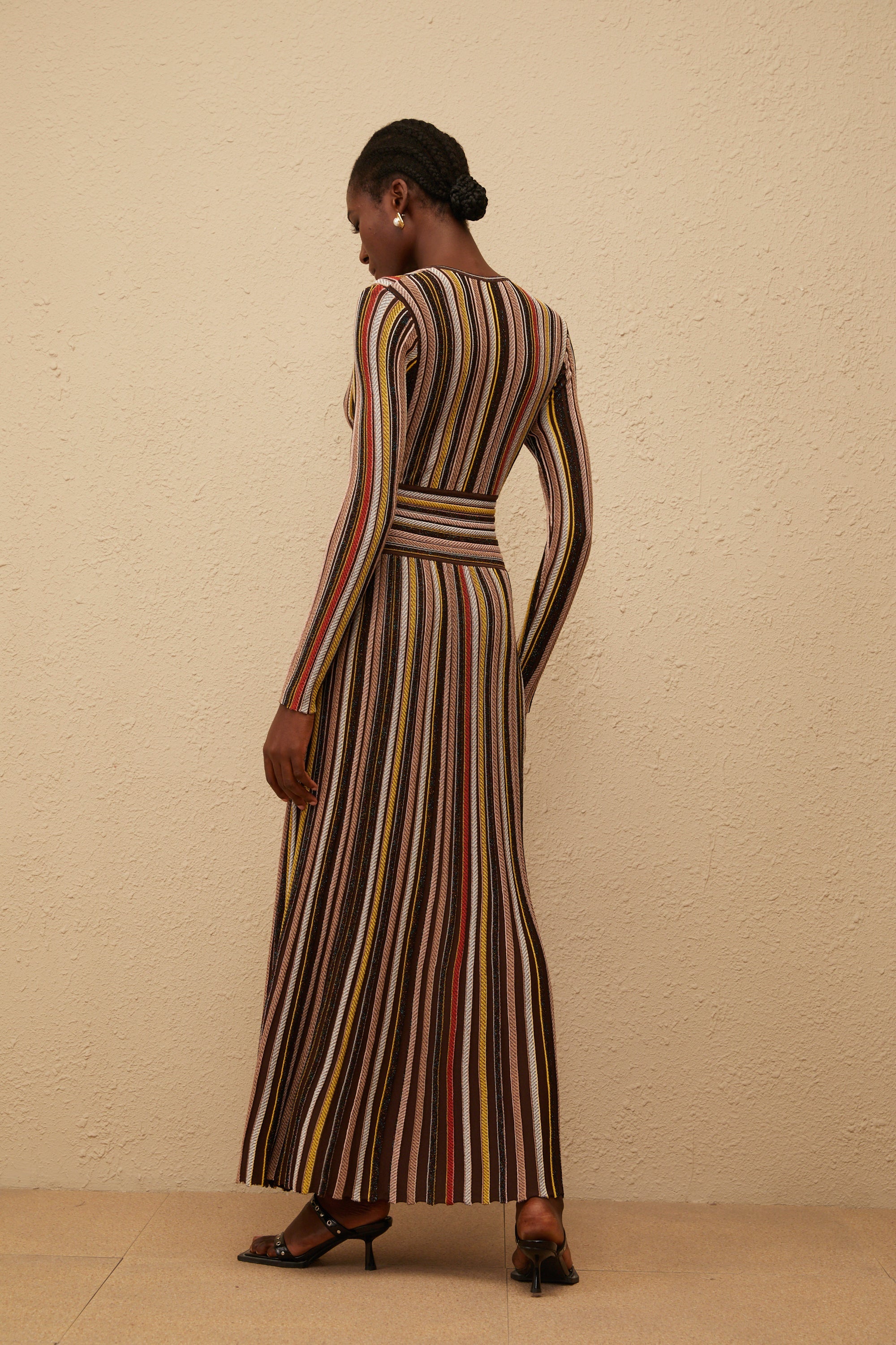 Phoebe Brown Vertical Stripe Knit Midi Dress (Final Sale-US Only)
