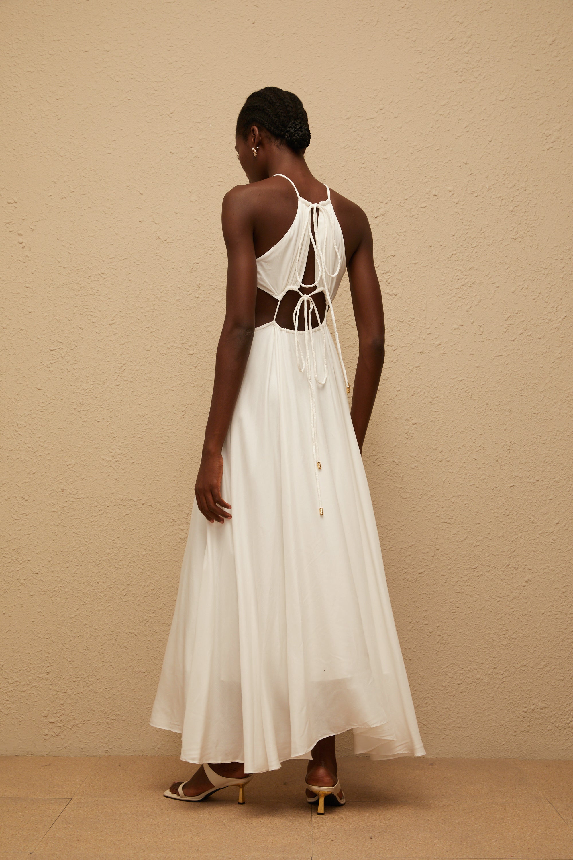Despoina White Bohemian Style Maxi Dress