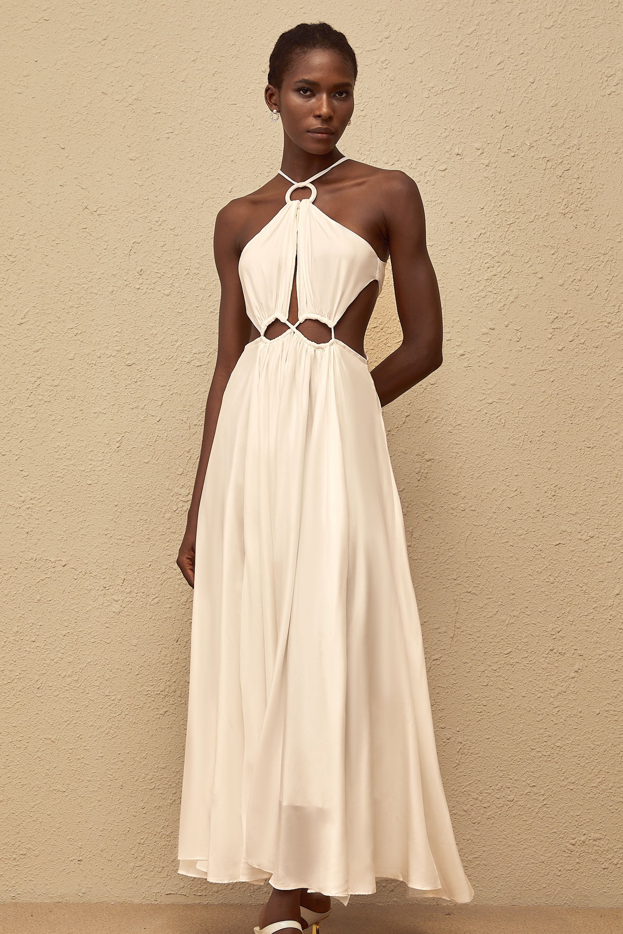 Despoina White Bohemian Style Maxi Dress