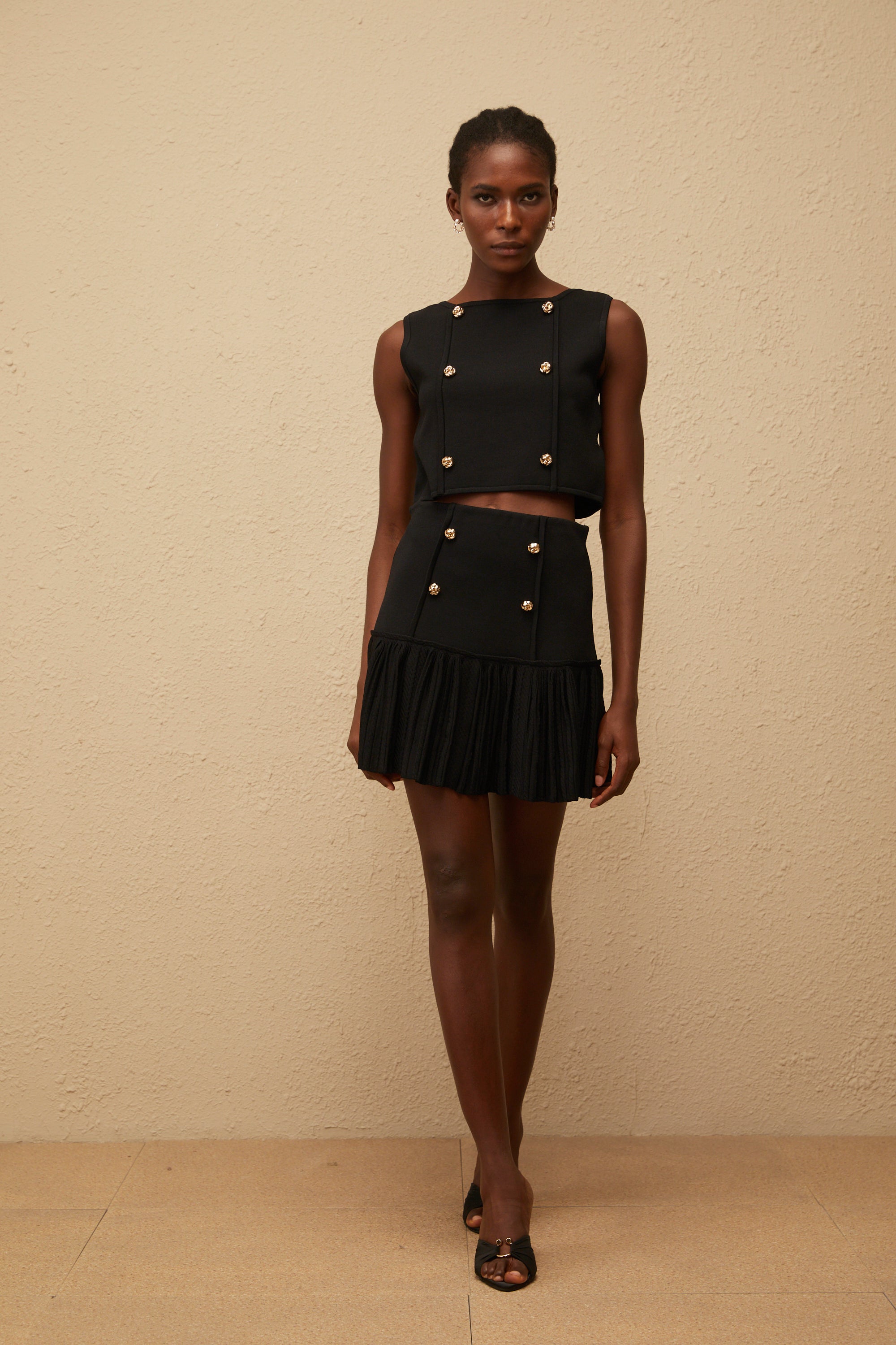Georgia Black Knit Top & Skirt Set (Final Sale-US Only) (Final Sale)