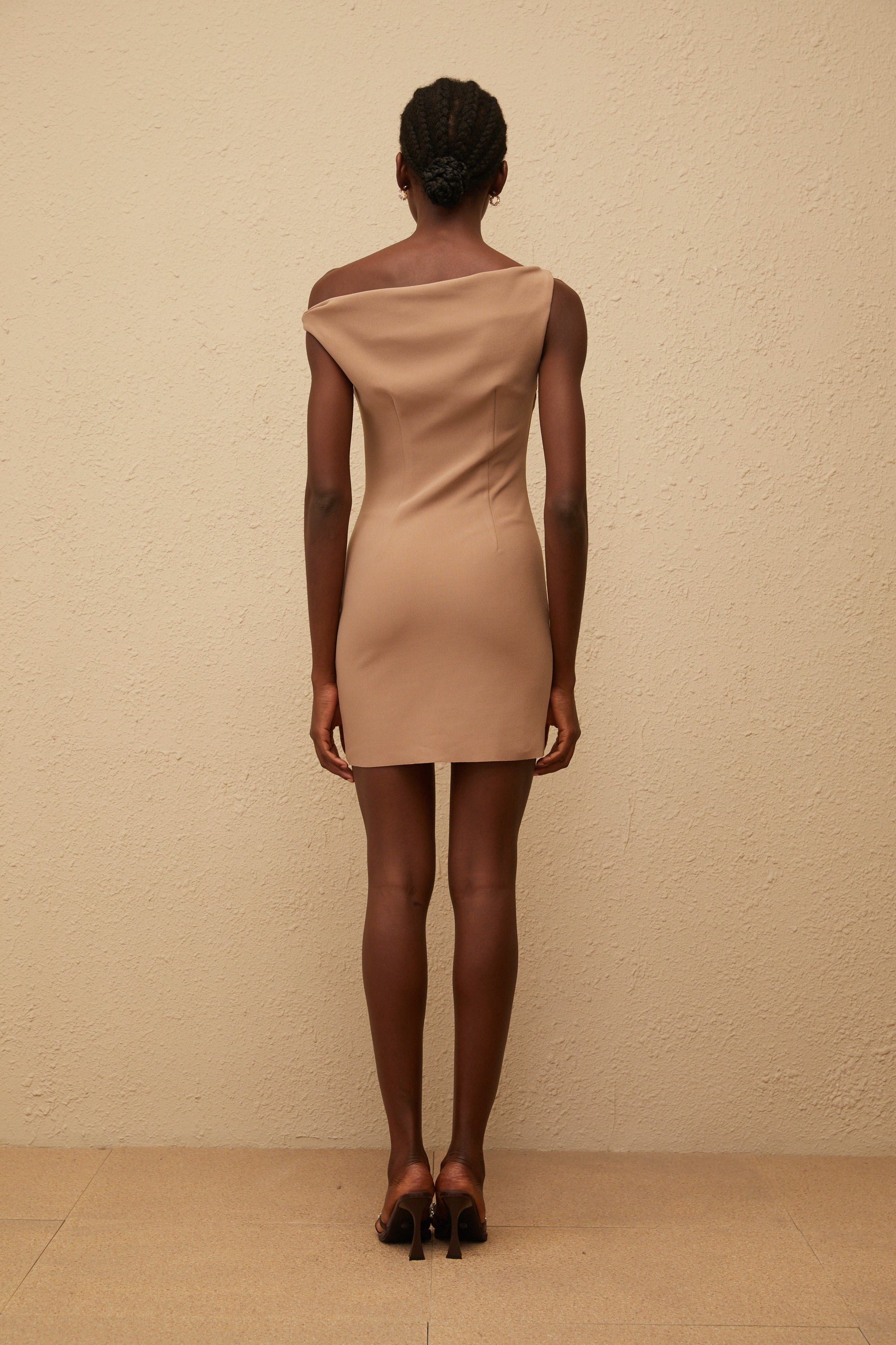 Éléna Khaki One Shoulder Bodycon Mini Dress