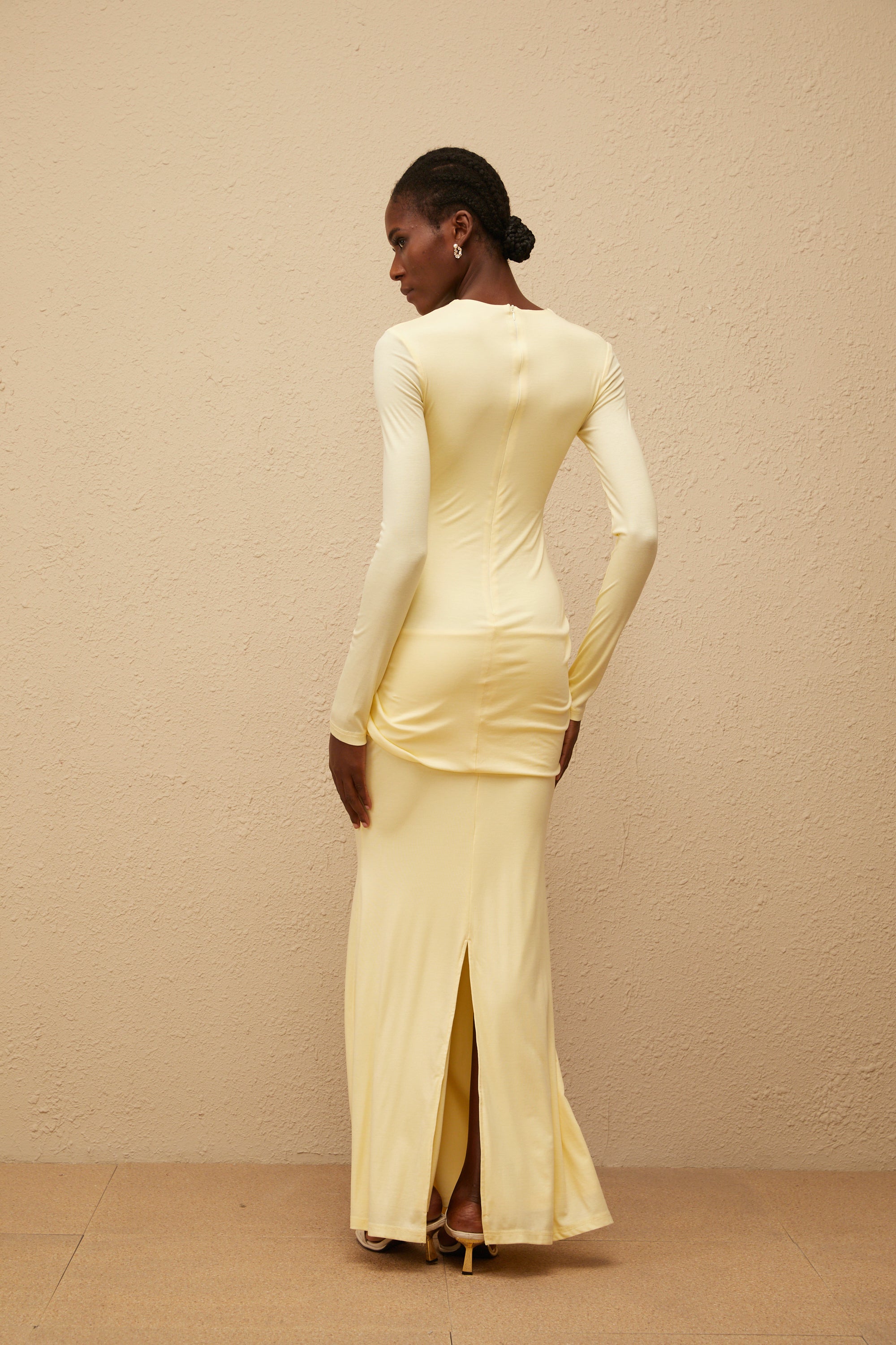 Nolwenn Yellow Gathered Maxi Dress (Final Sale-US Only)