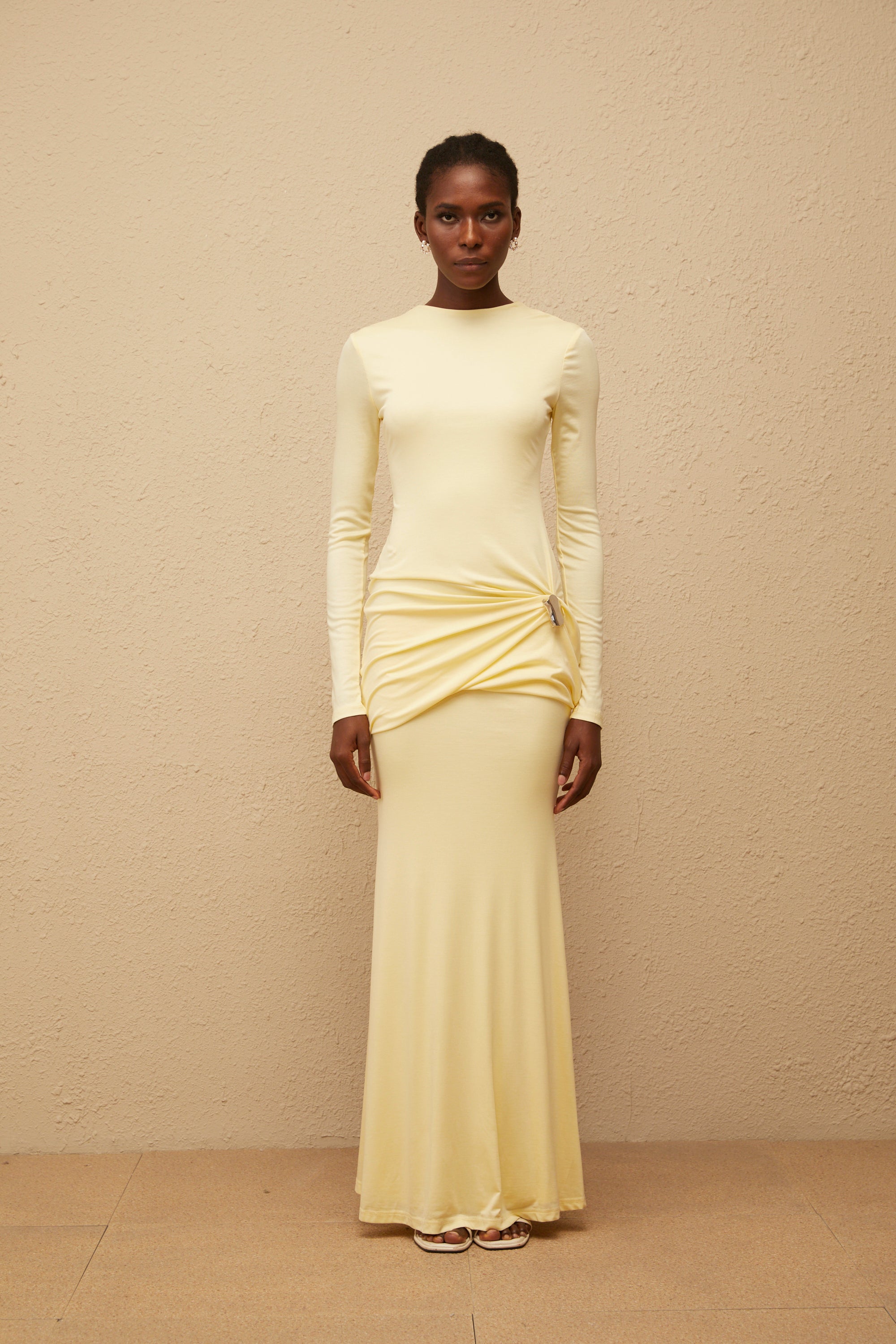 Nolwenn Yellow Gathered Maxi Dress (Final Sale-US Only)