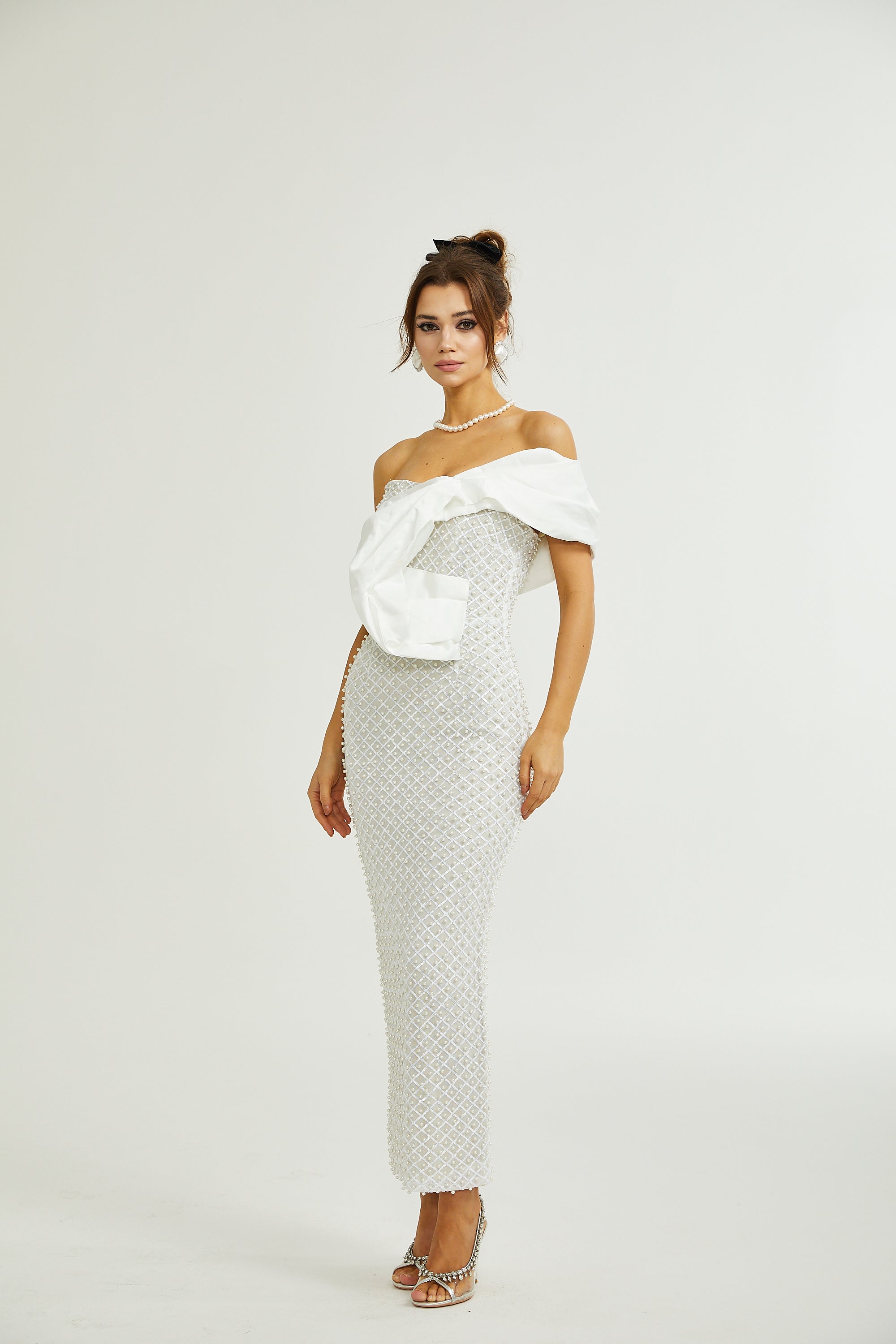 Maura faux-pearl off-shoulder dress (Final Sale-US Only)