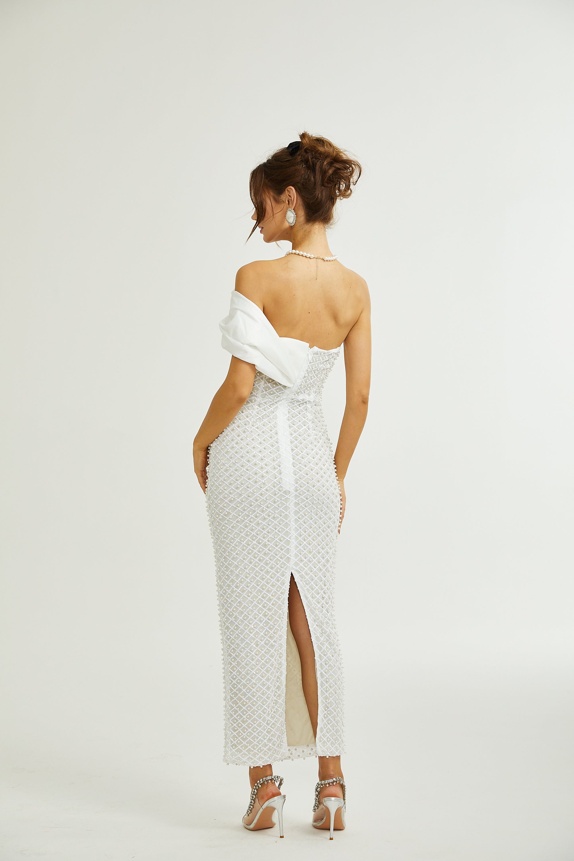 Maura faux-pearl off-shoulder dress (Final Sale-US Only)