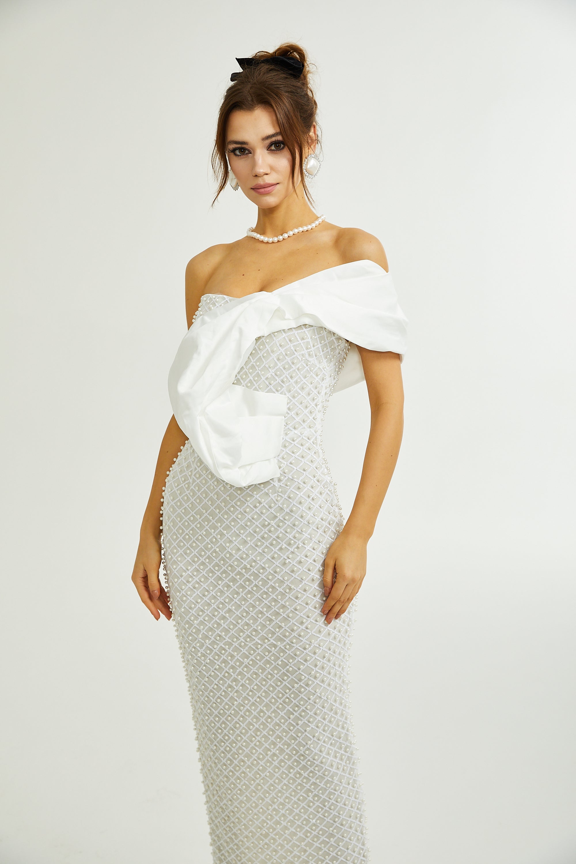 Maura faux-pearl off-shoulder dress (Final Sale-US Only)