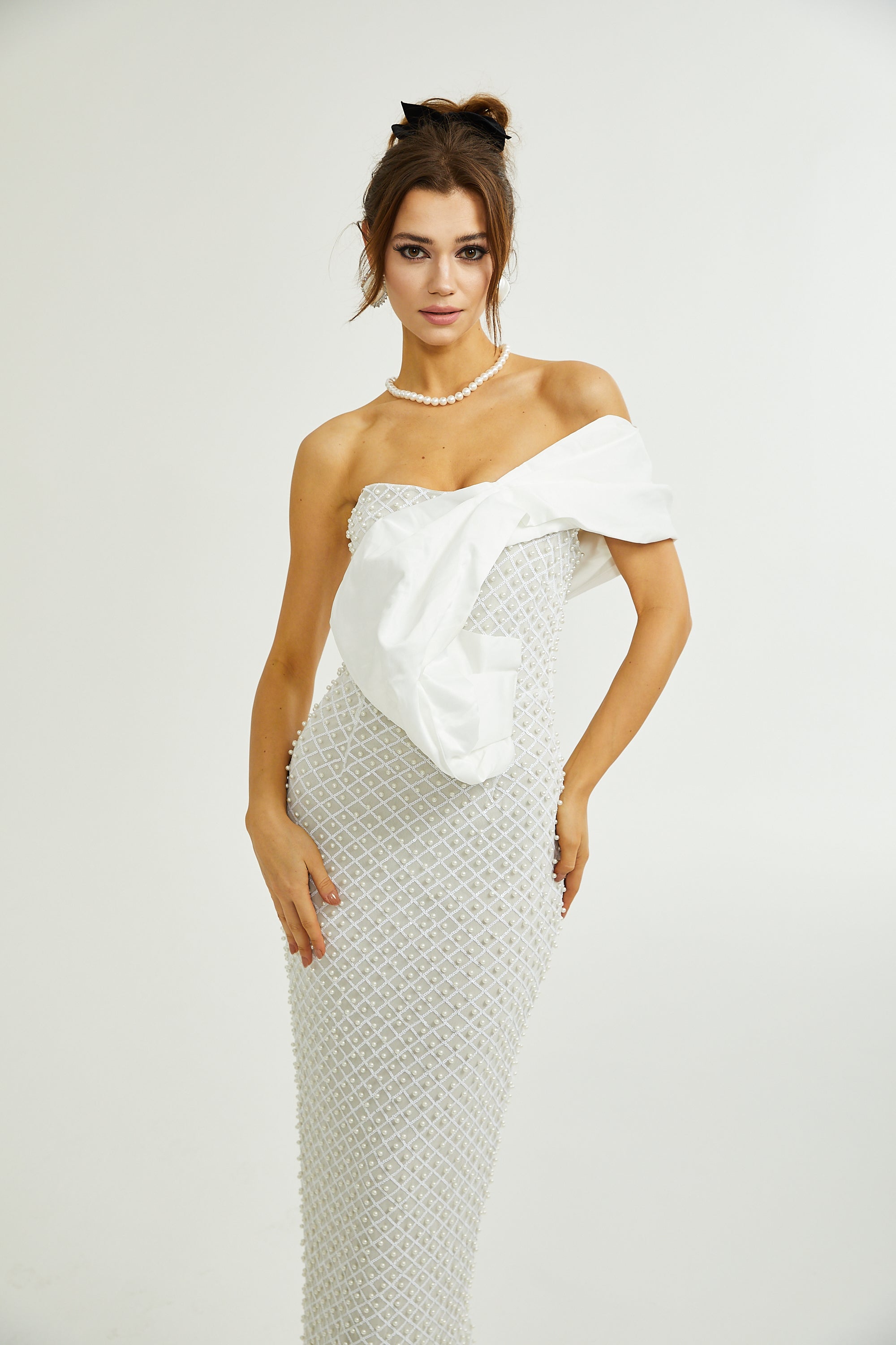 Maura faux-pearl off-shoulder dress (Final Sale-US Only)
