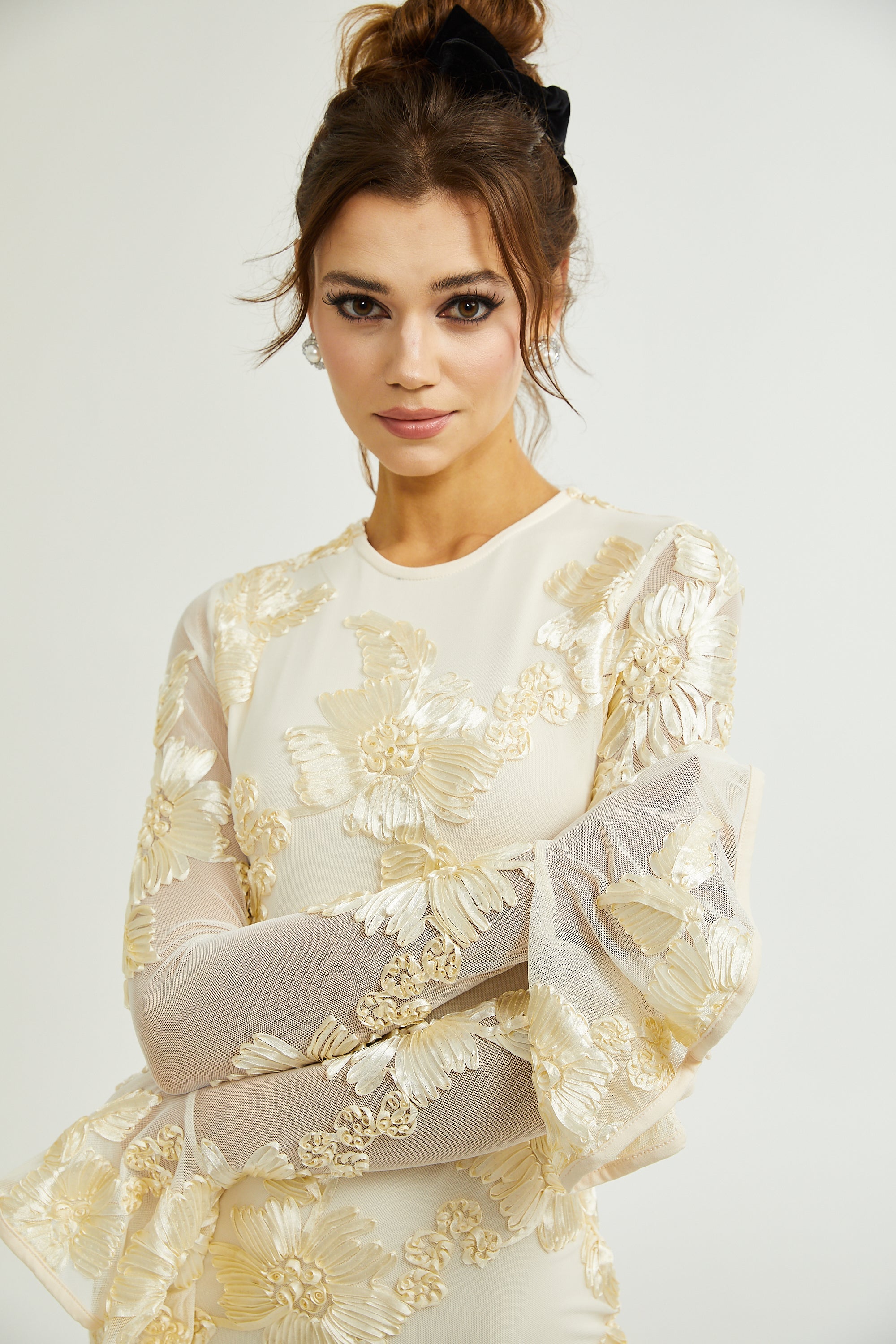 Nalini floral-embroidered open-back dress (Final Sale-US Only)
