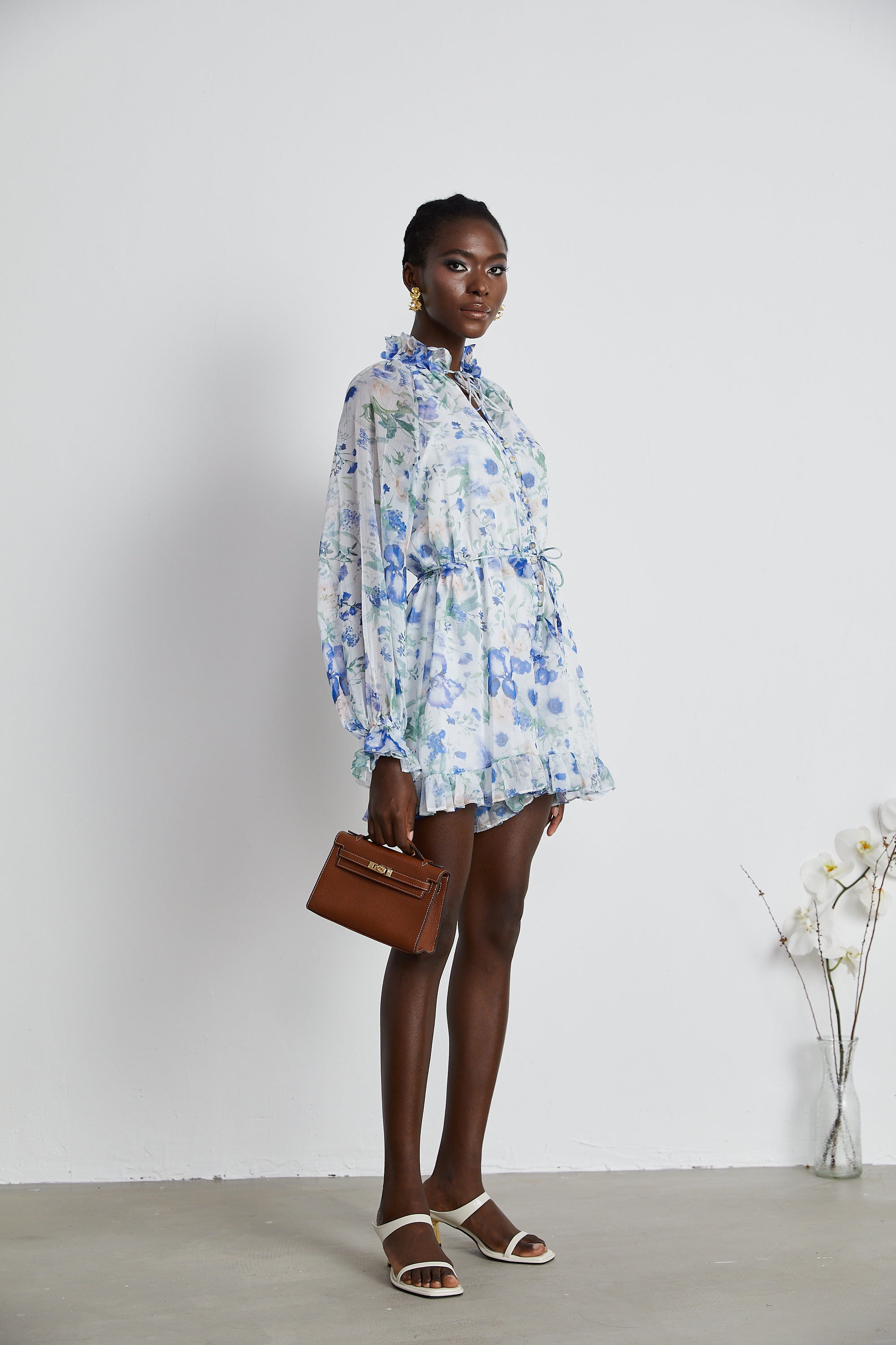 Isabeau white floral-print mini dress (US Only)