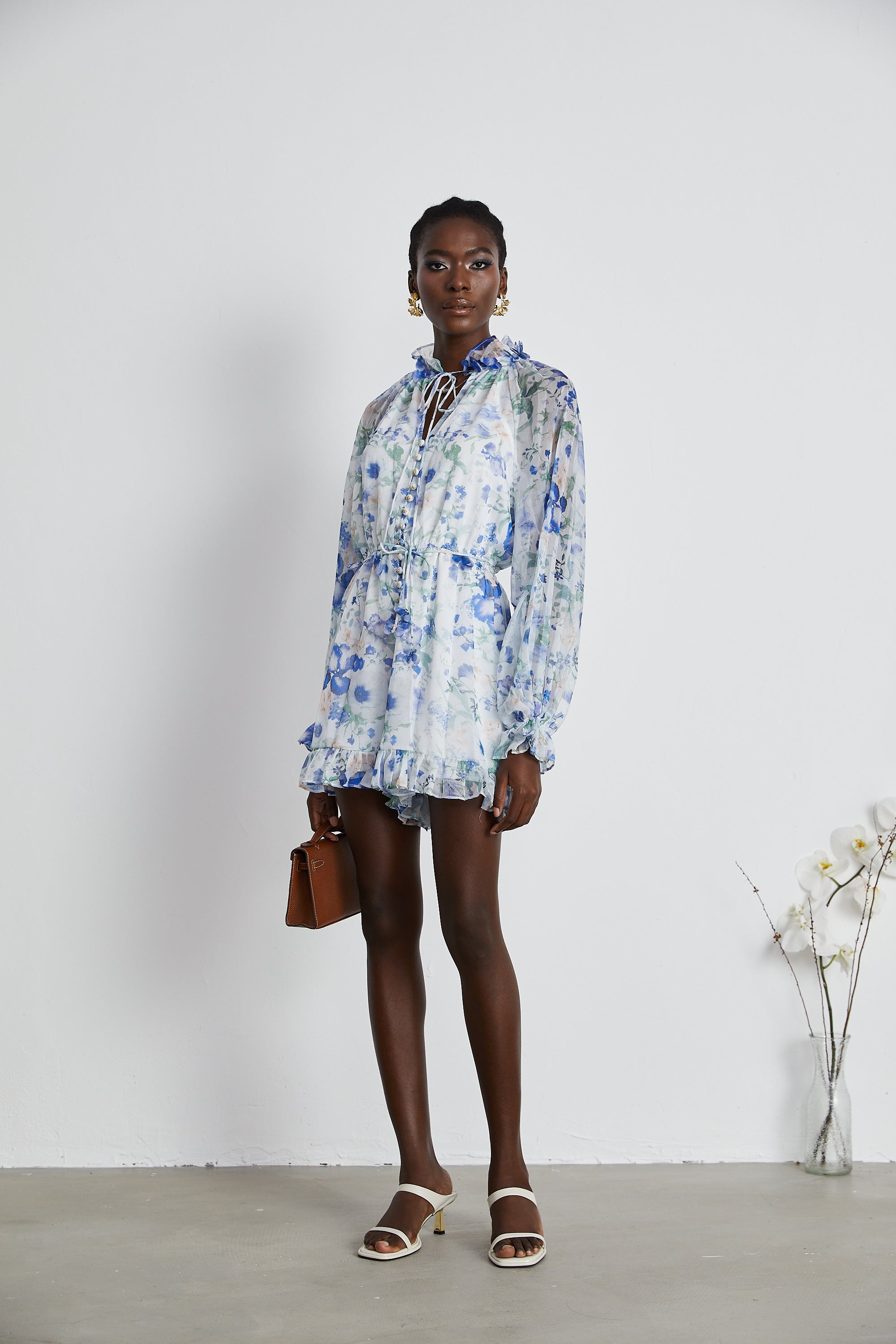 Isabeau white floral-print mini dress (US Only)
