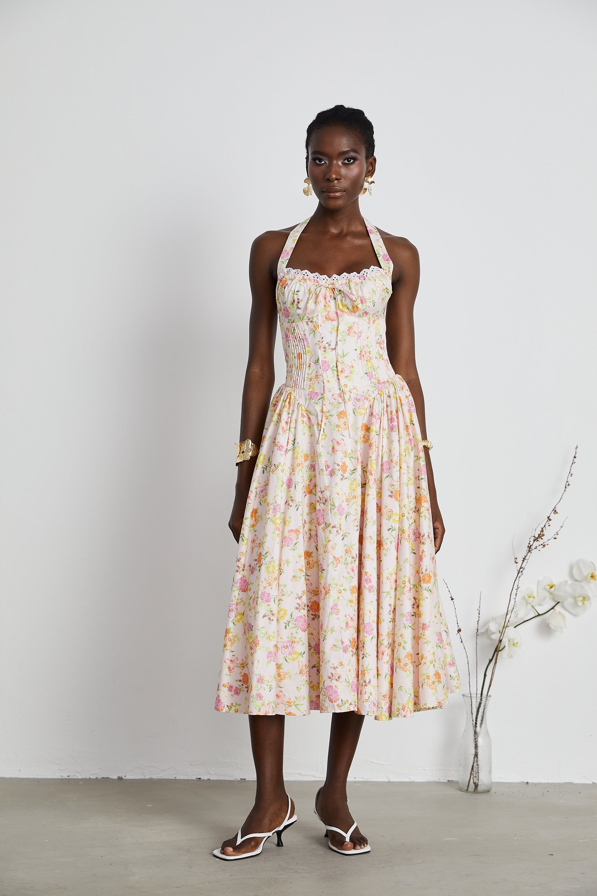 Odette floral-print halterneck midi dress (Final Sale)