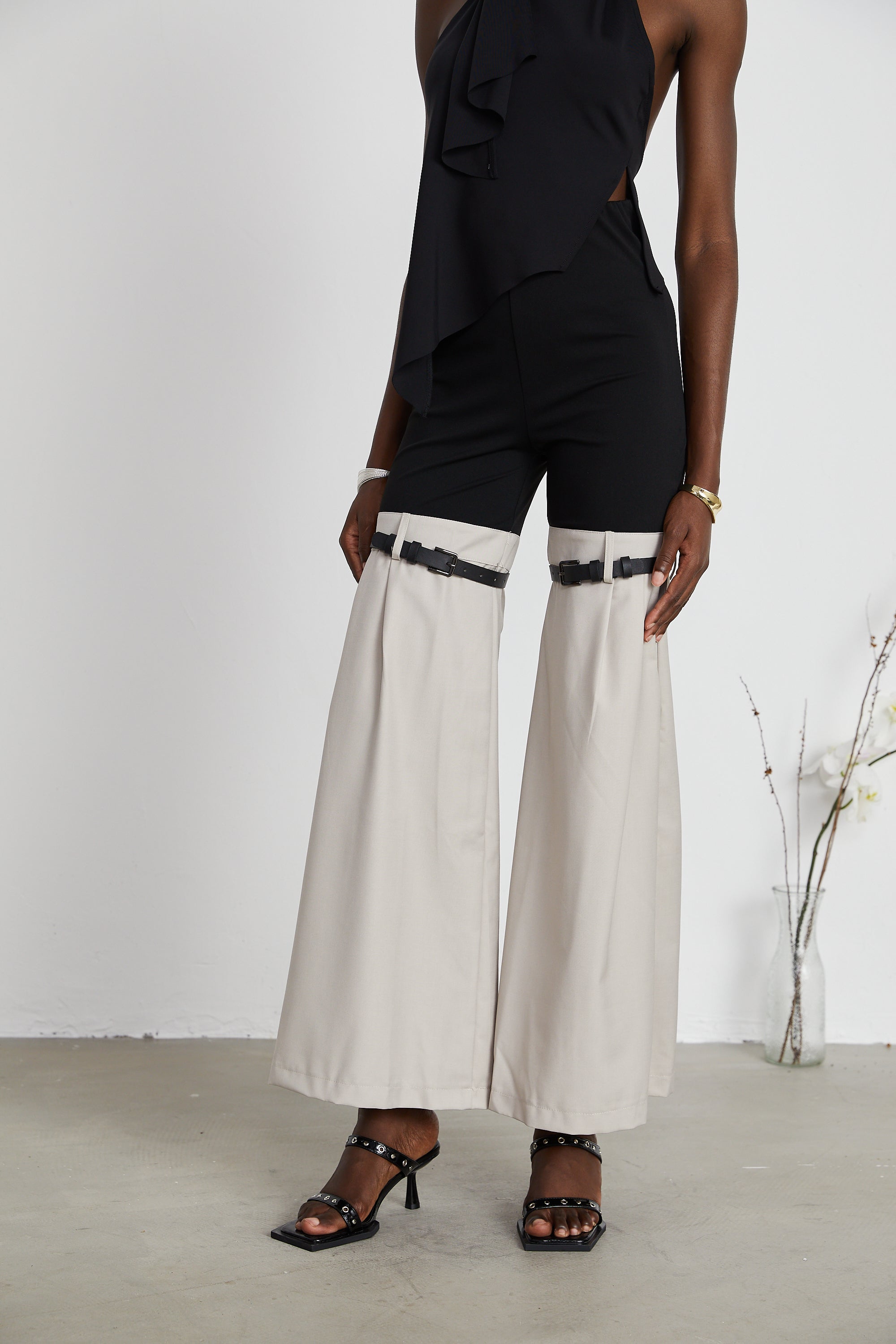 Éliane two-tone flared trousers (US Only)