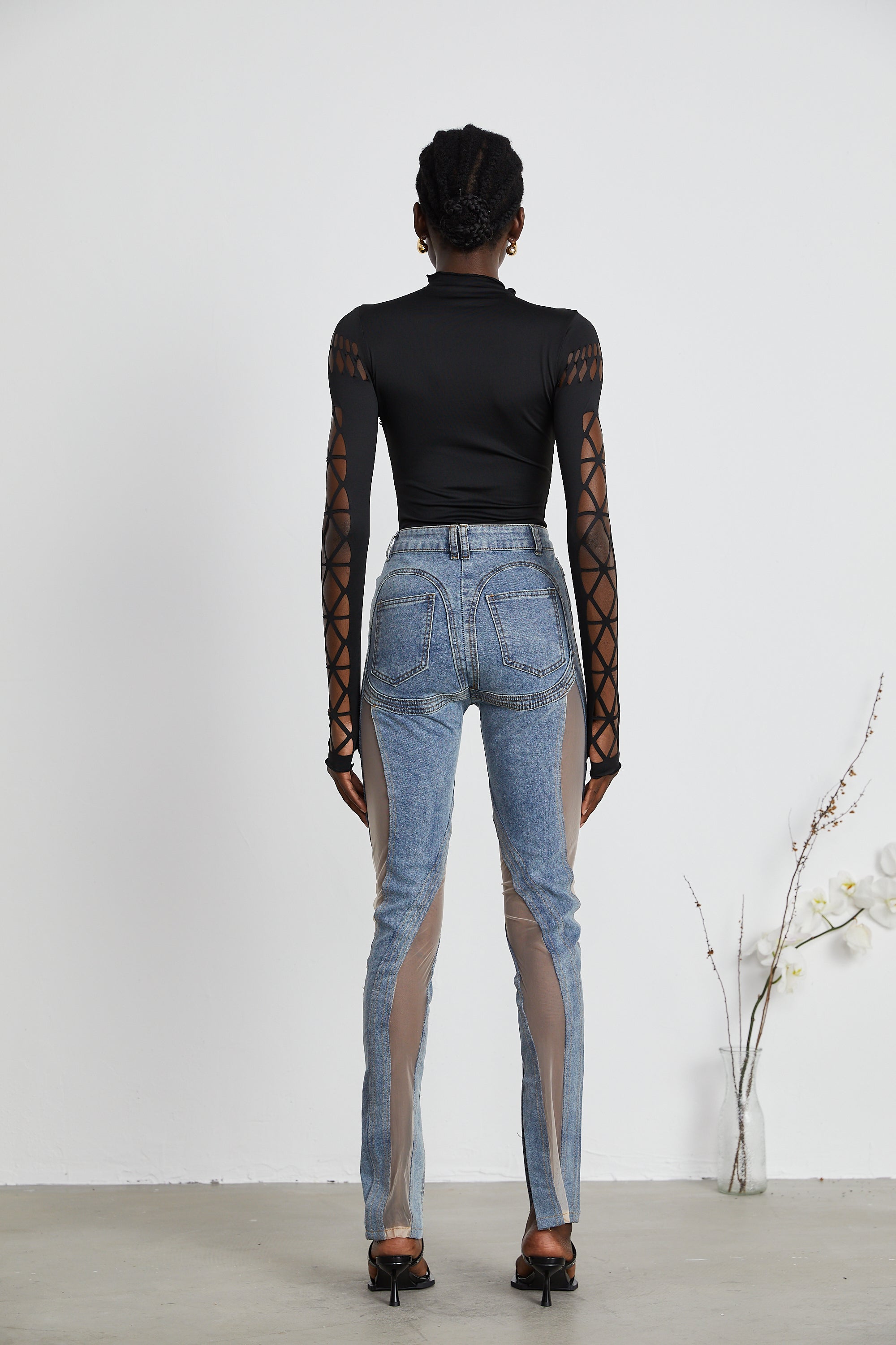 Aélis sheer-panelled jeans (Final Sale-US Only)
