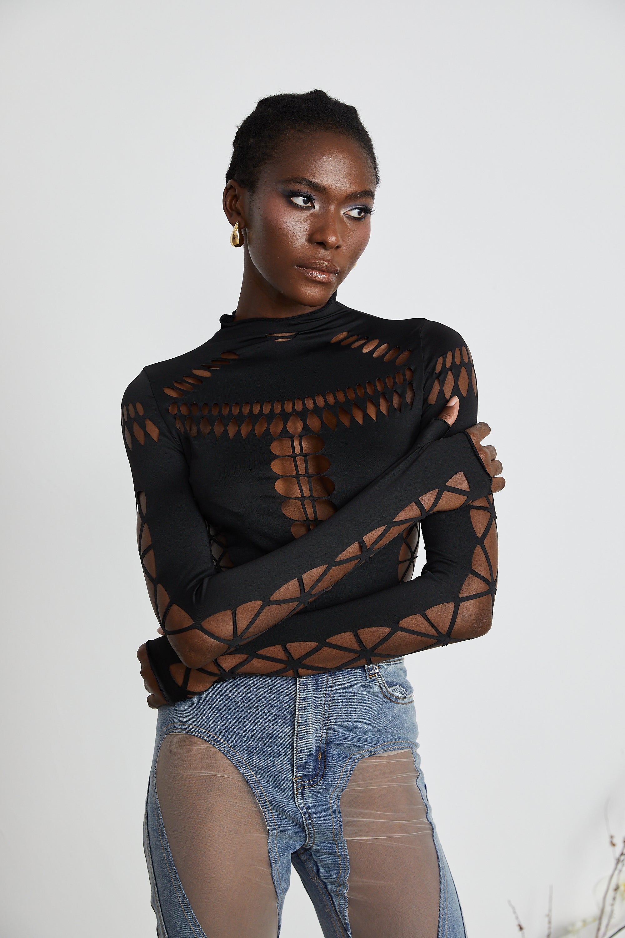 Capriana Long-Sleeve Cutout Bodysuit (Final Sale)