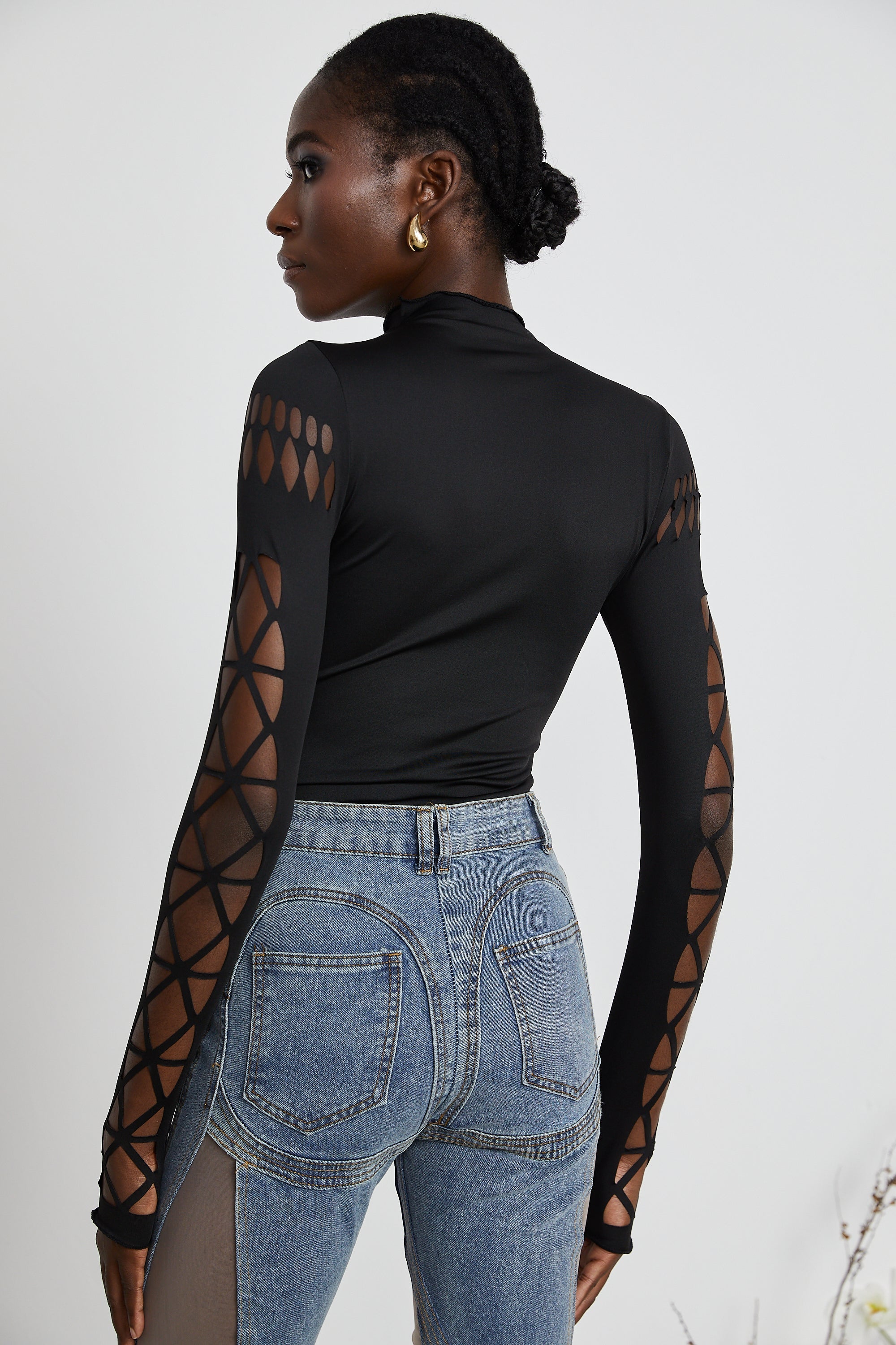 Aélis sheer-panelled jeans (Final Sale-US Only)