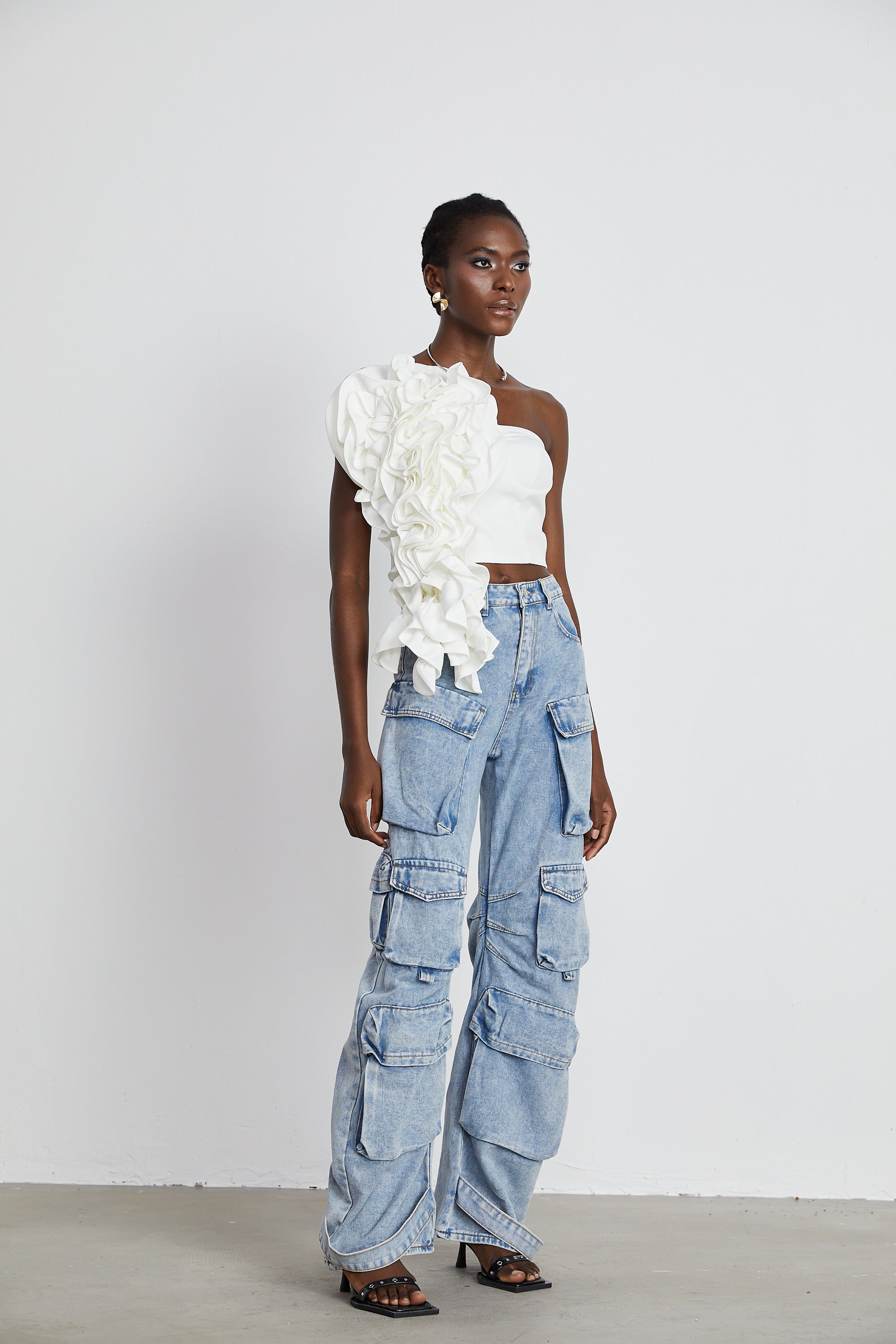 Lucie white floral-applique top (Final Sale)