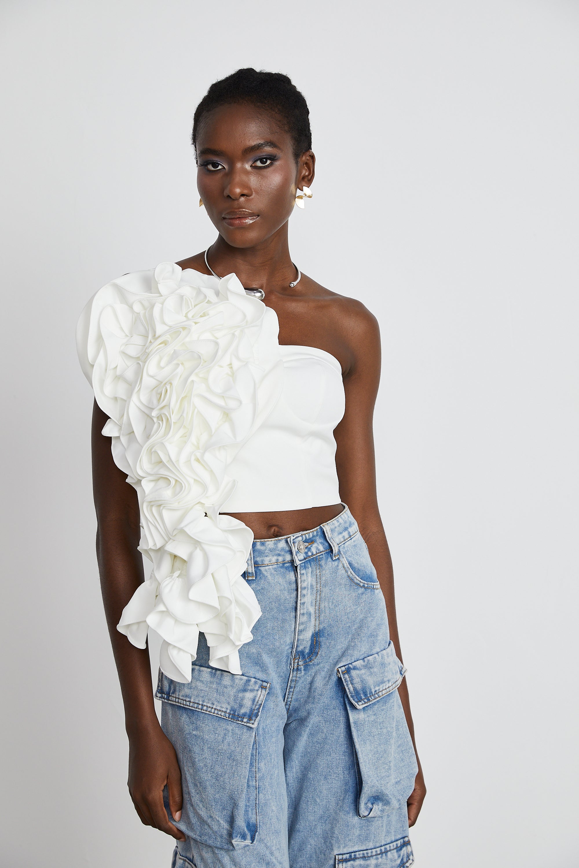 Lucie white floral-applique top (Final Sale)