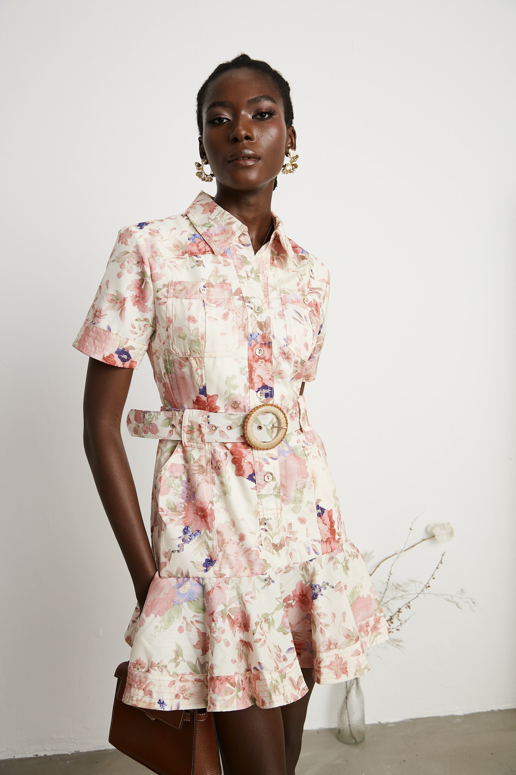 Axelle belted floral-print mini dress (US Only)
