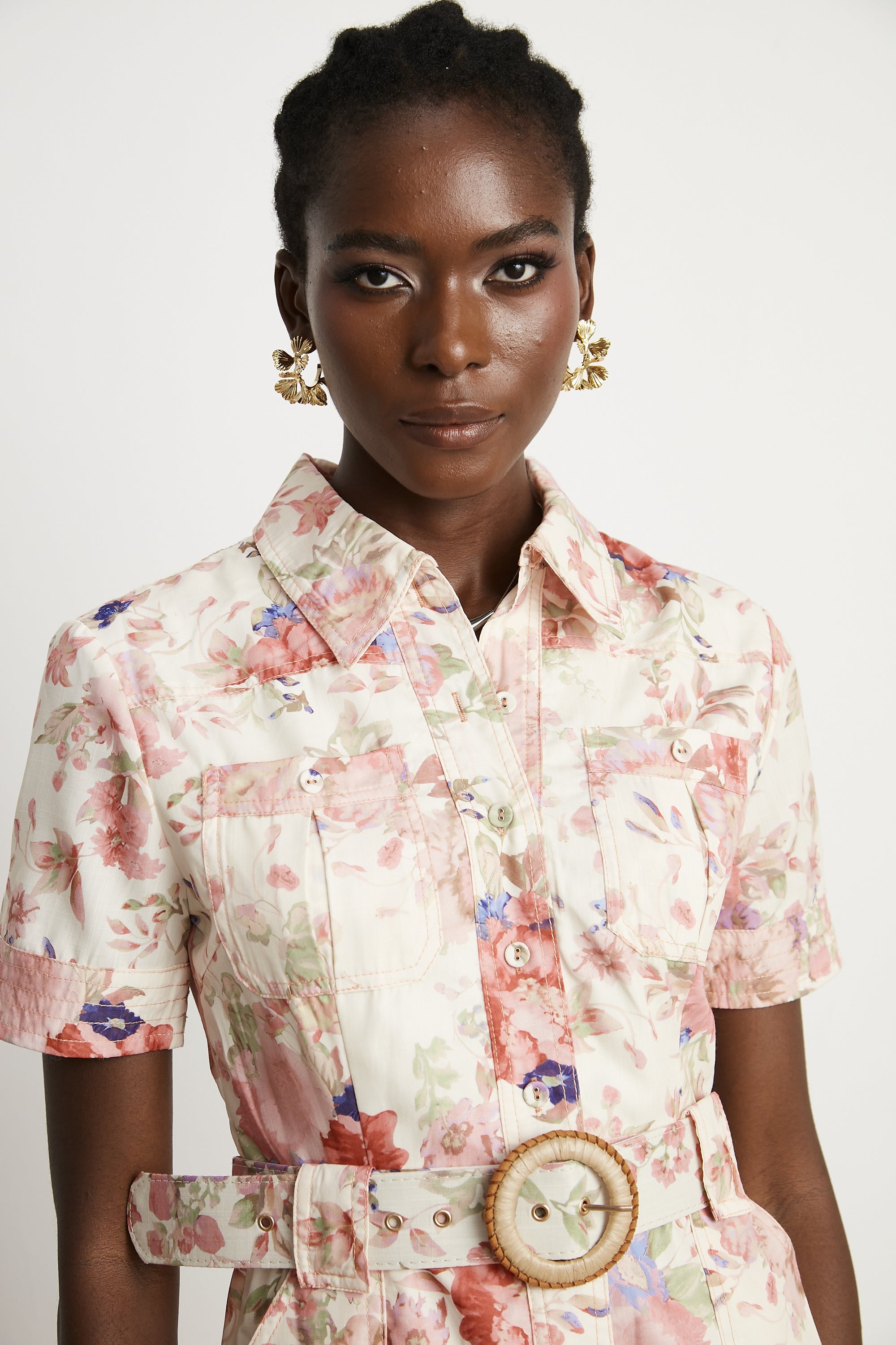 Axelle belted floral-print mini dress (US Only)