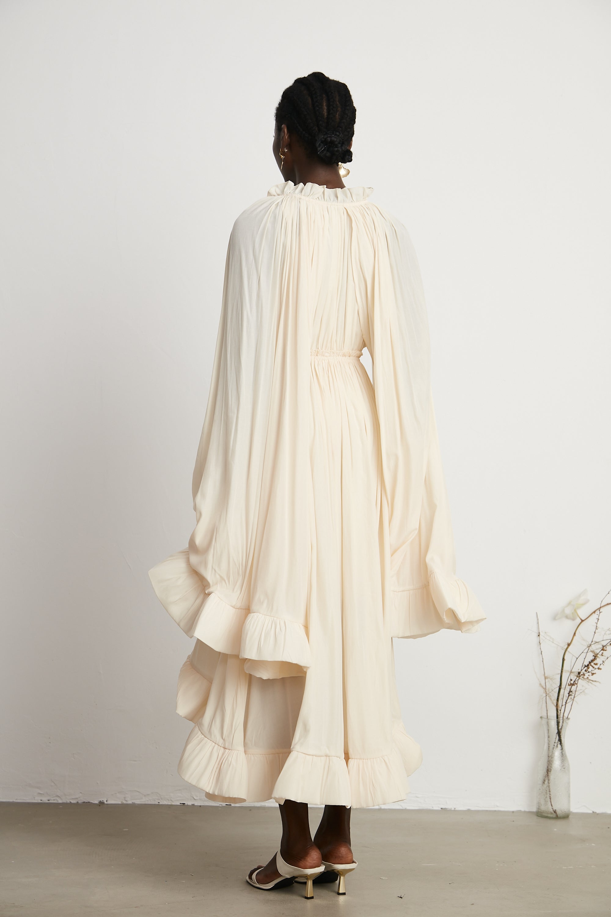 Charlene cape-design midi dress (Final Sale-US Only)