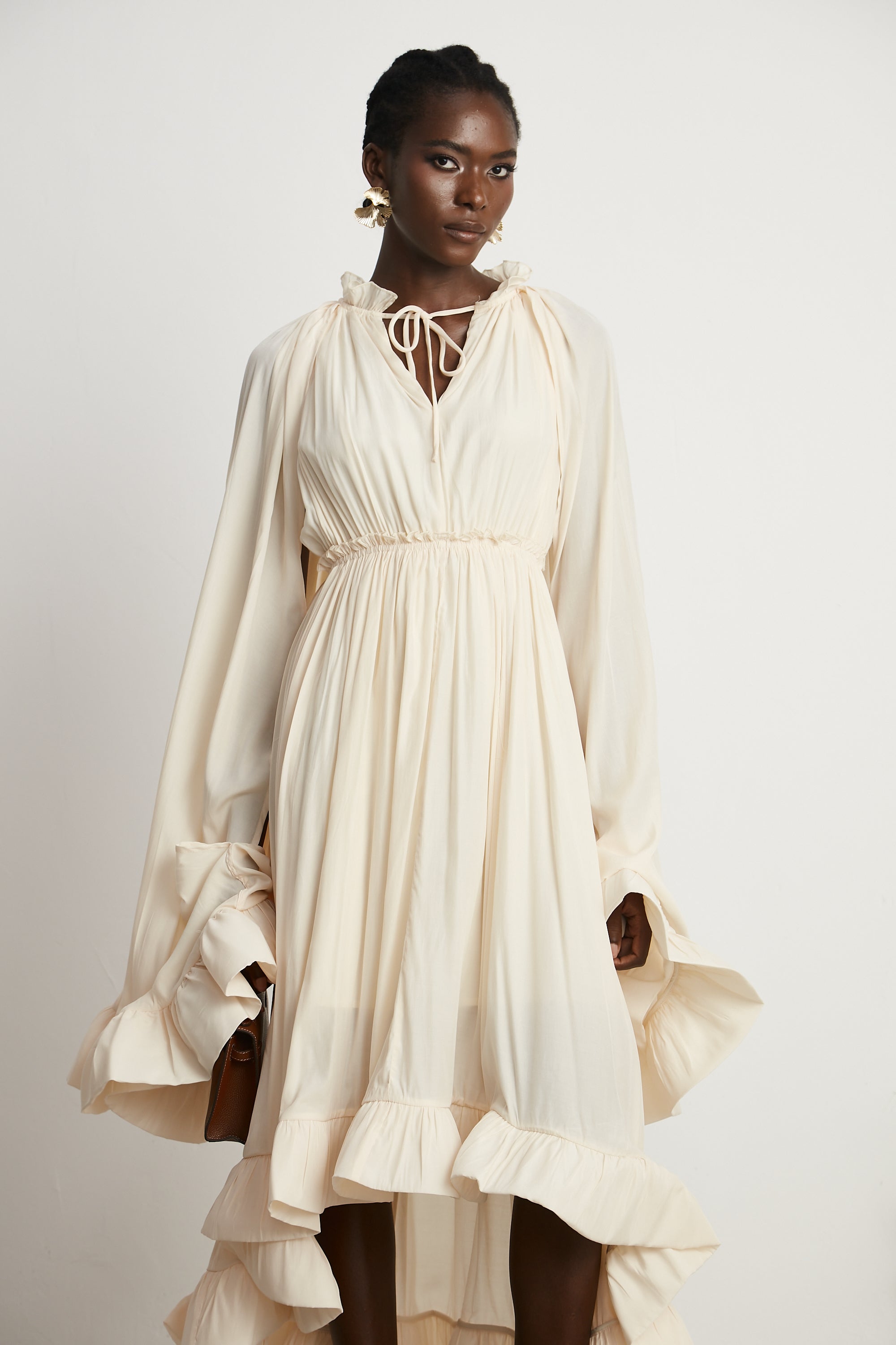 Charlene cape-design midi dress (Final Sale-US Only)