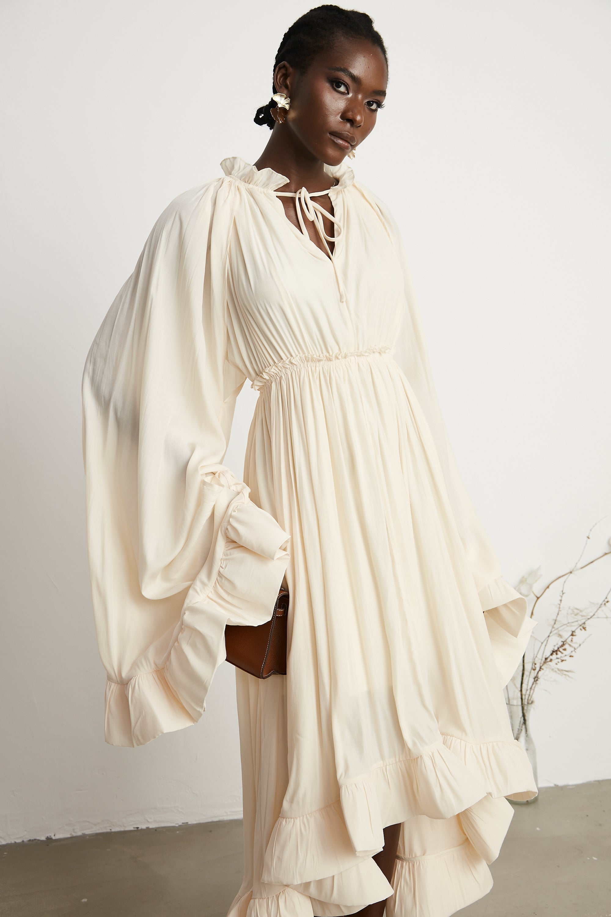 Charlene cape-design midi dress (Final Sale-US Only)