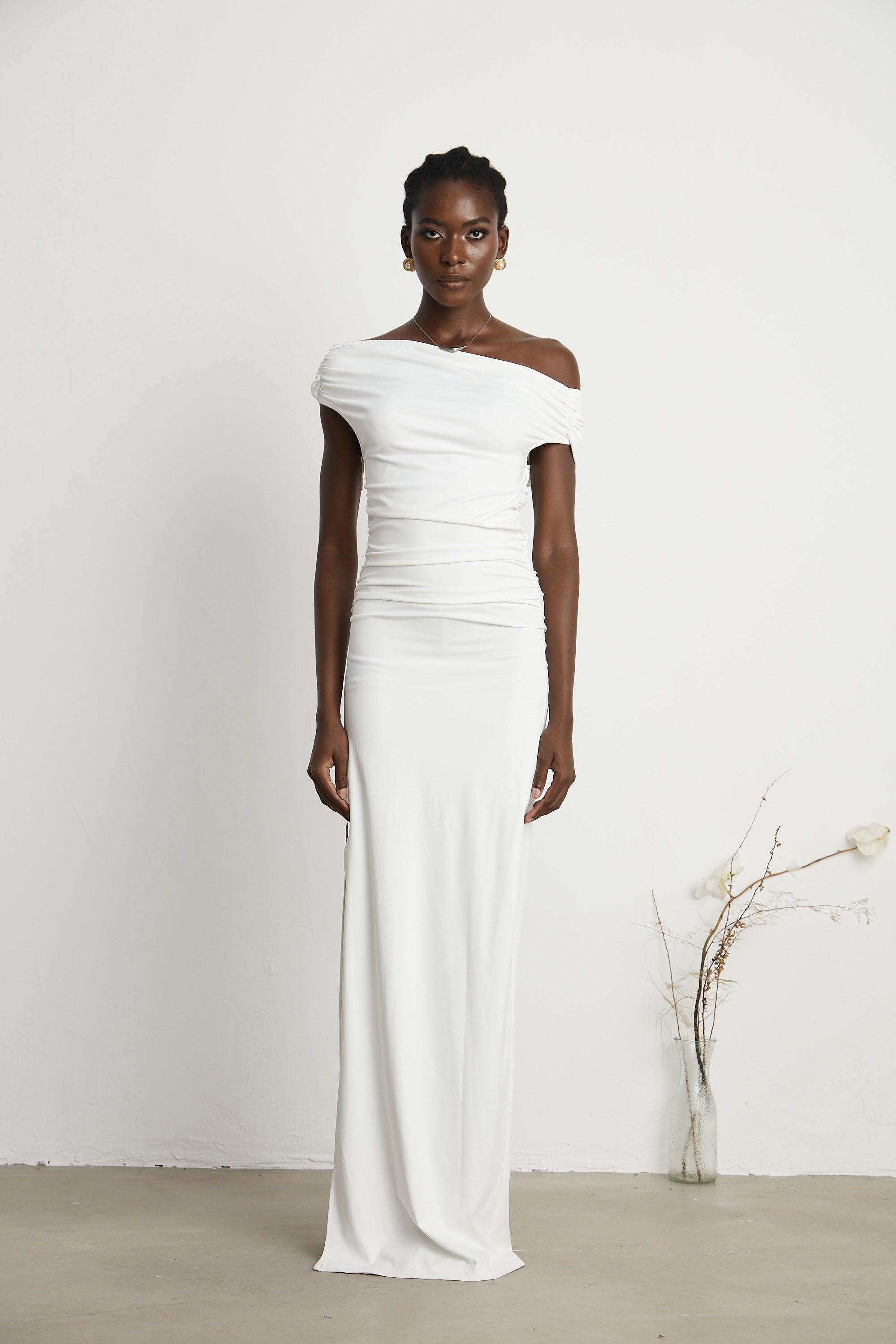 Sapphire off-shoulder maxi dress