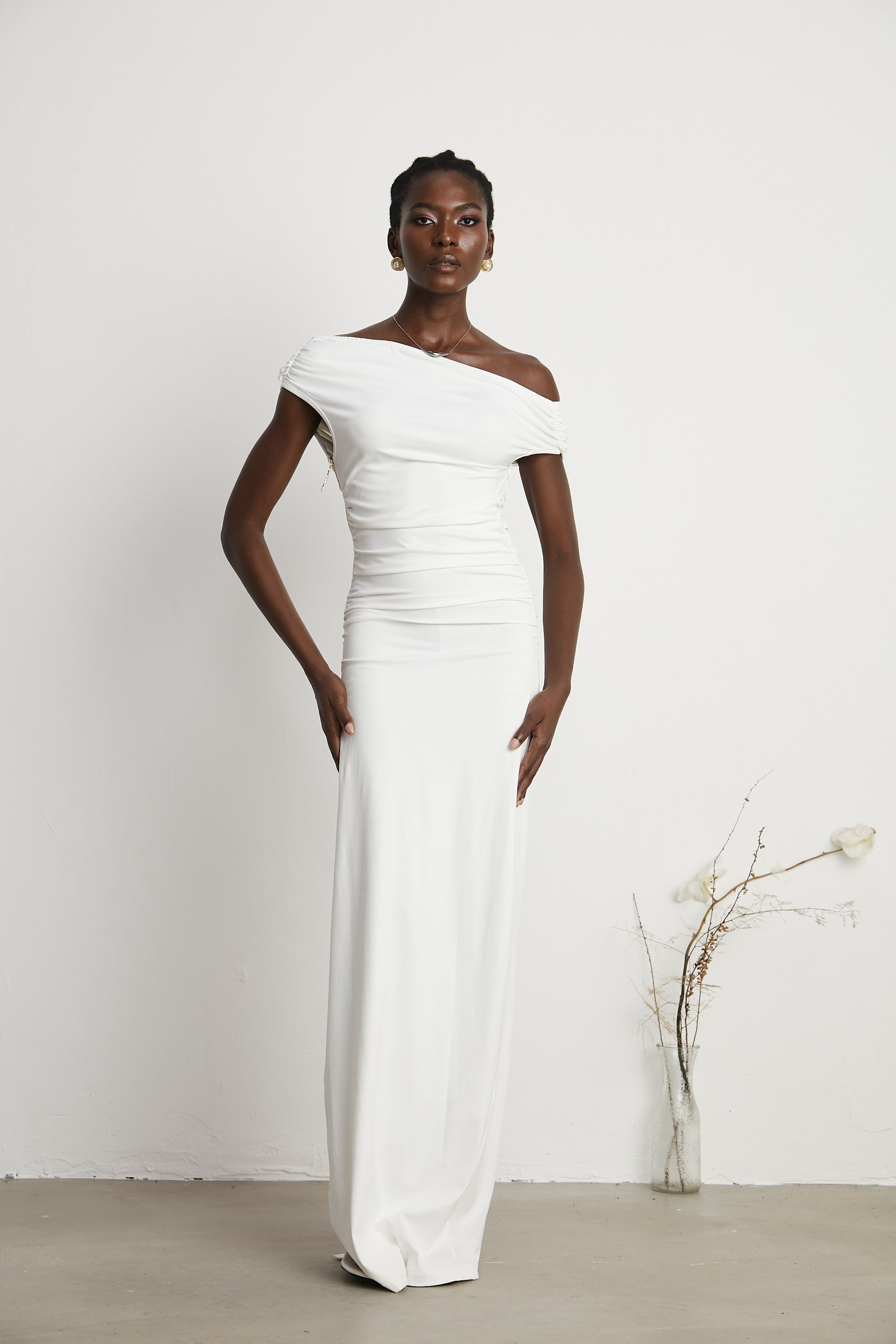 Sapphire off-shoulder maxi dress (Final Sale-US Only)