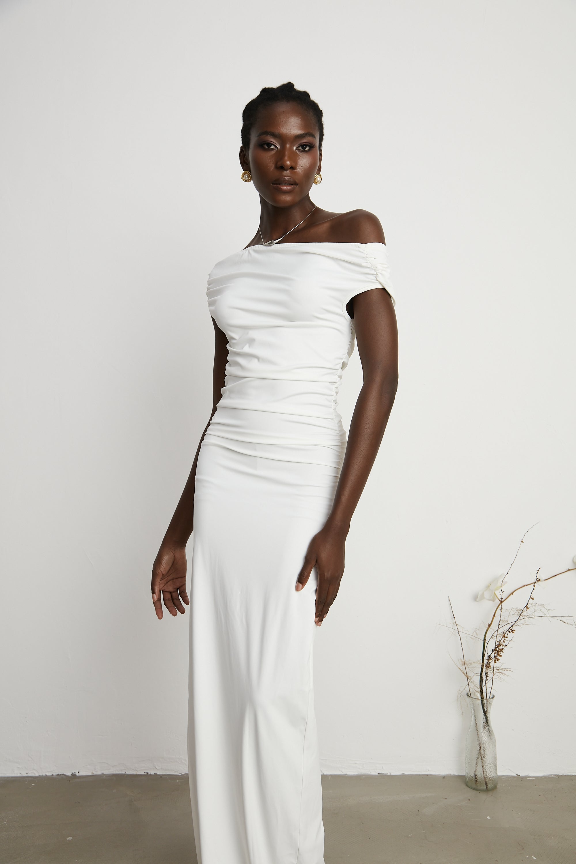 Sapphire off-shoulder maxi dress (Final Sale-US Only)