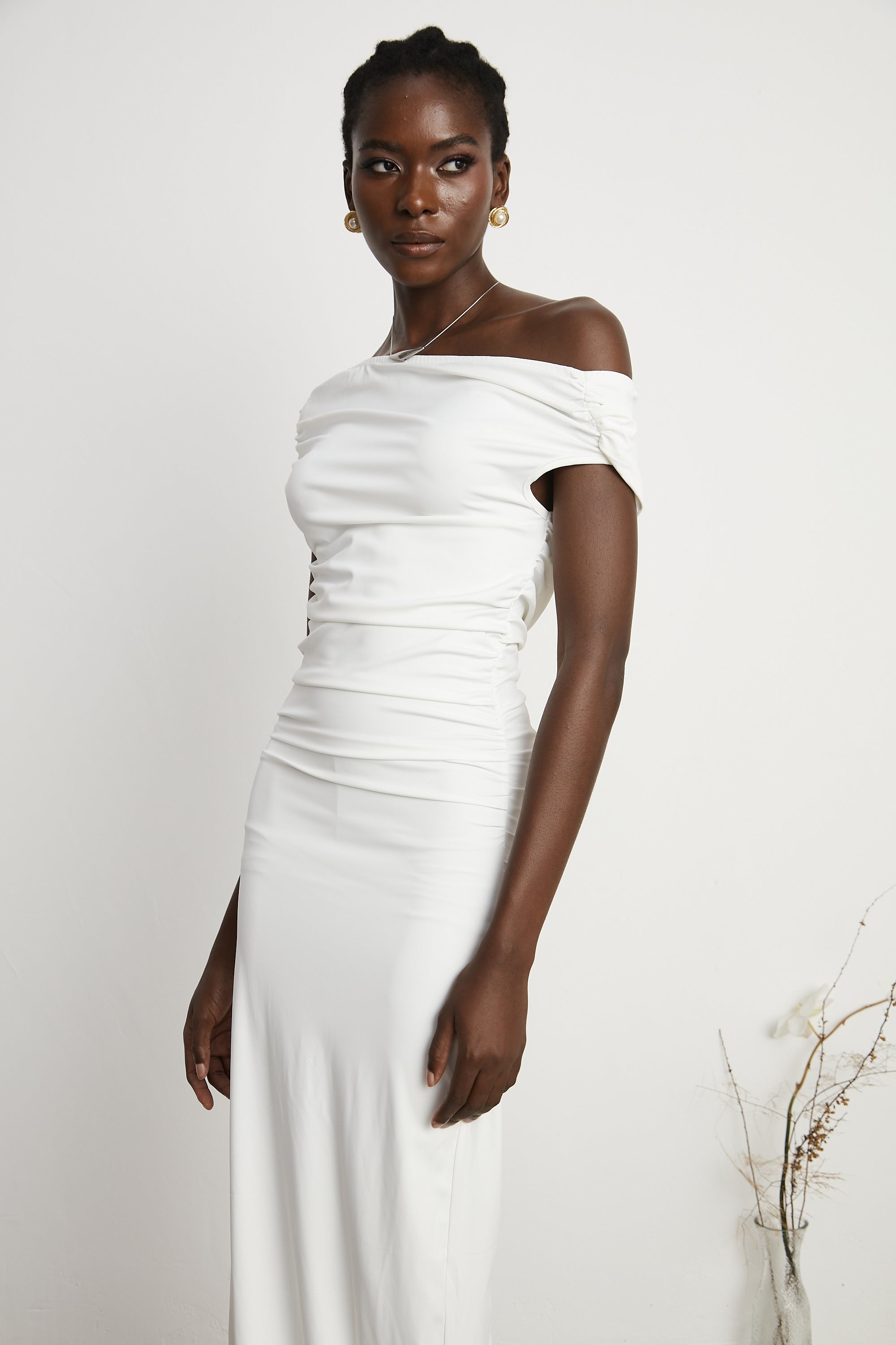 Sapphire off-shoulder maxi dress (Final Sale-US Only)