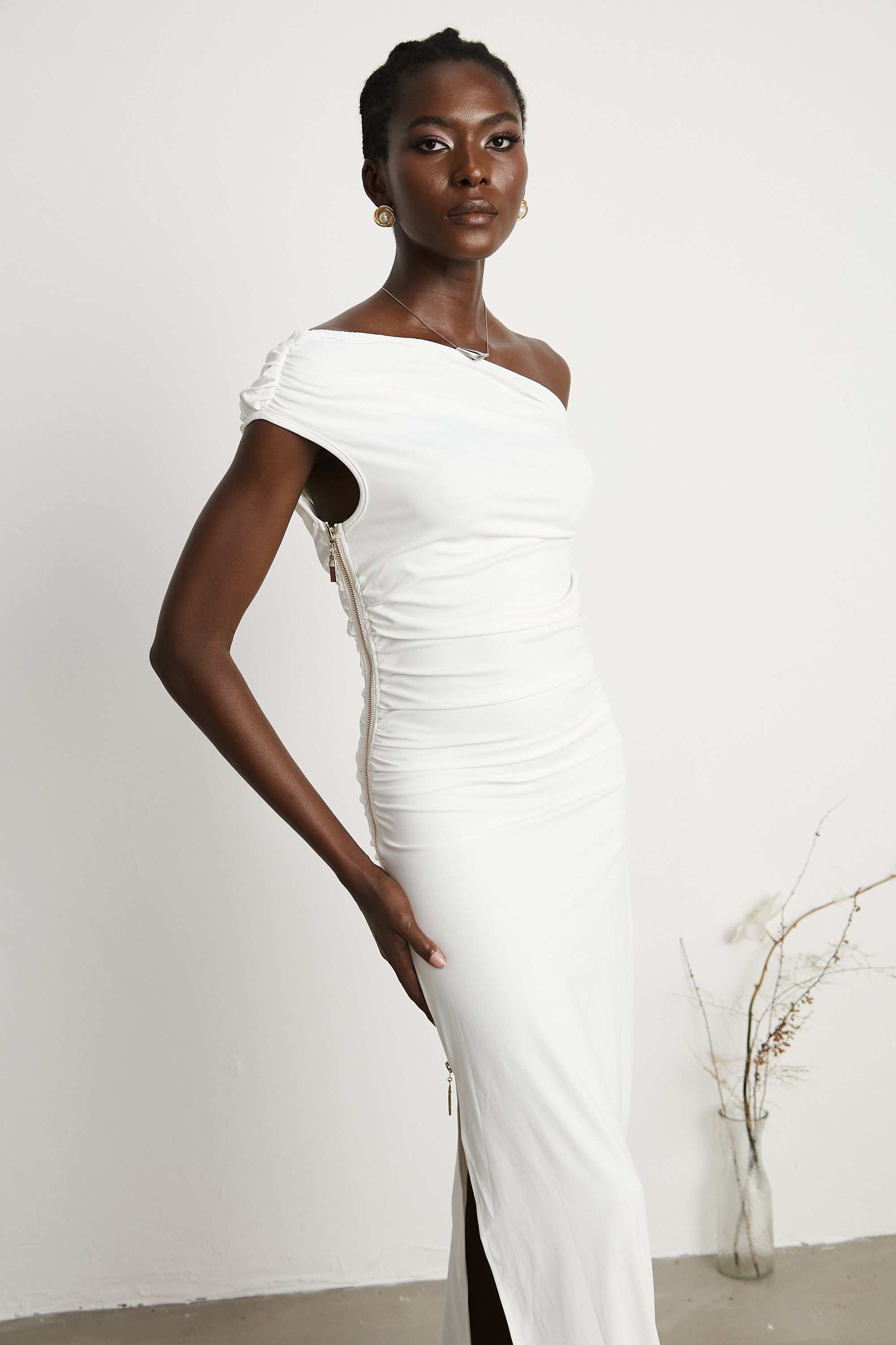 Sapphire off-shoulder maxi dress (Final Sale-US Only)