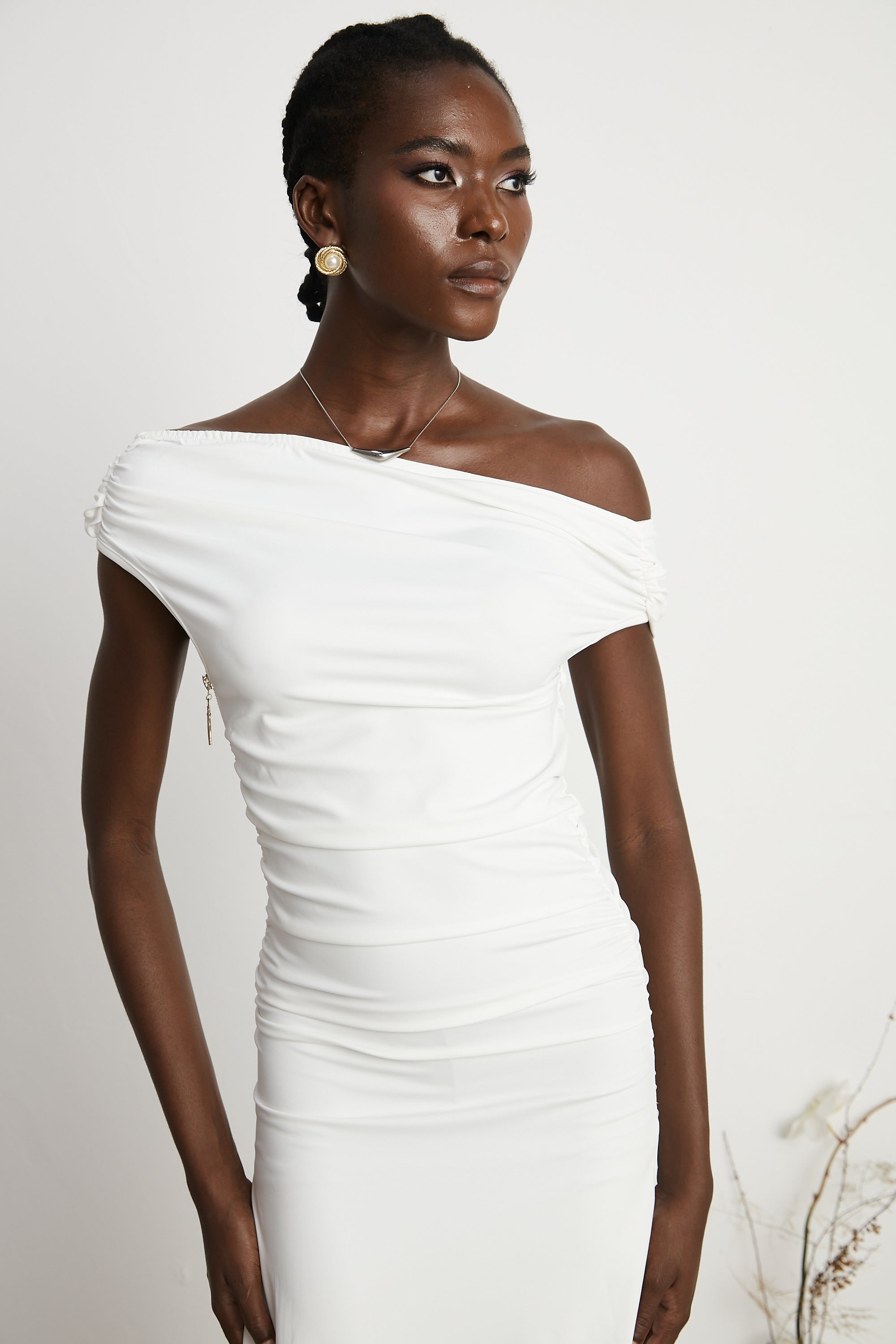 Sapphire off-shoulder maxi dress (Final Sale-US Only)