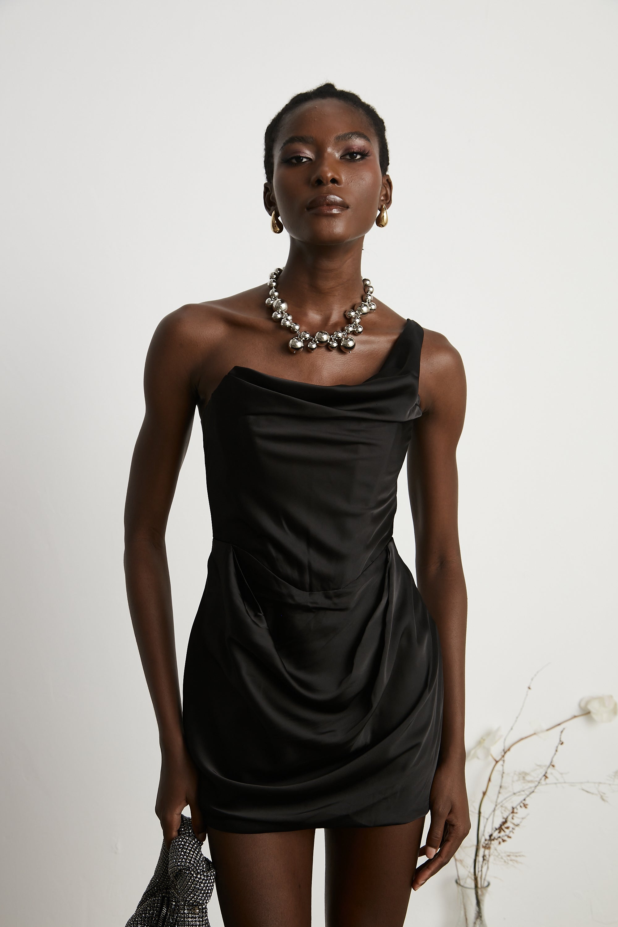 Lanetta mono-shoulder corset mini dress (US Only)