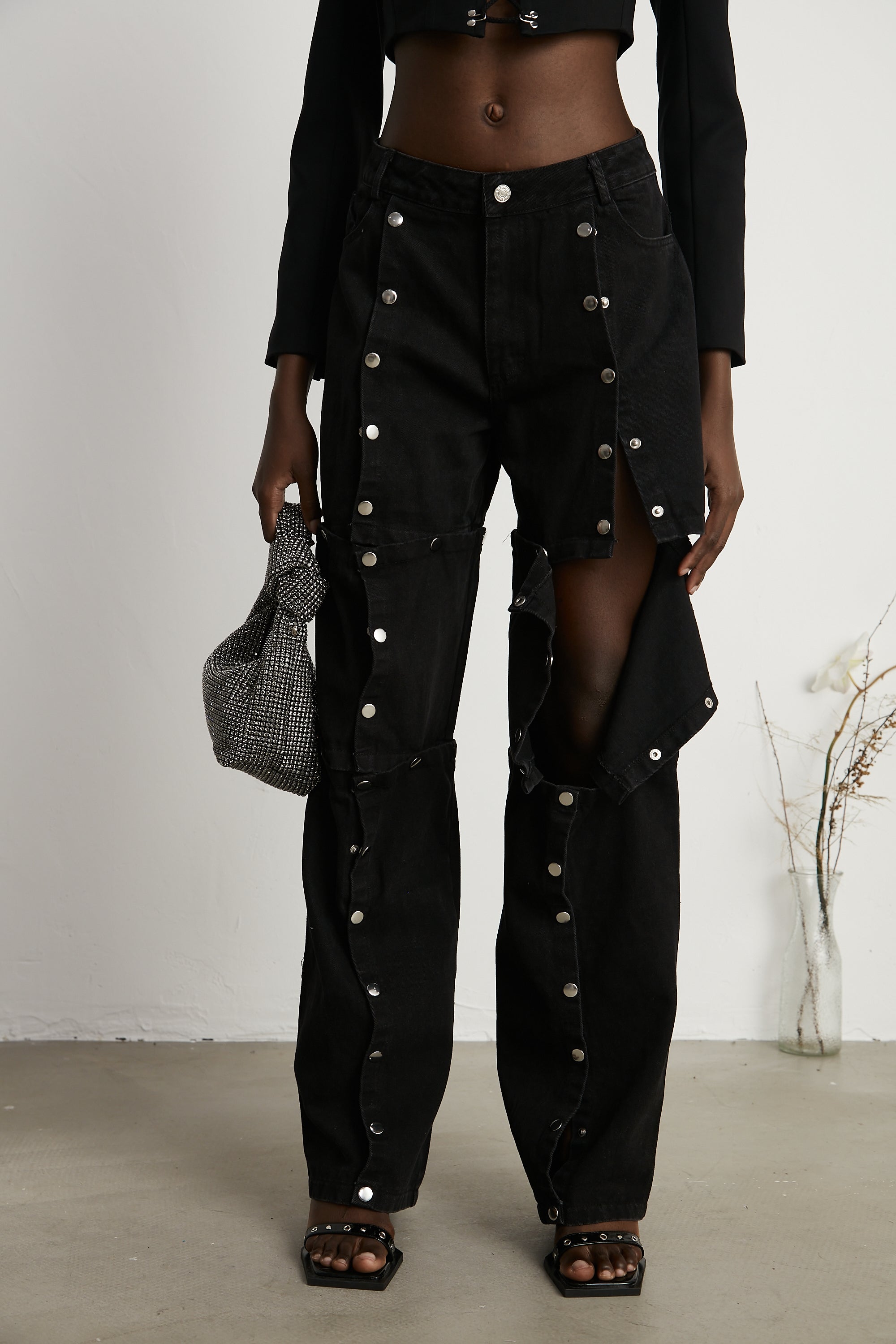 Janelle buttoned straight-leg jeans (US Only)