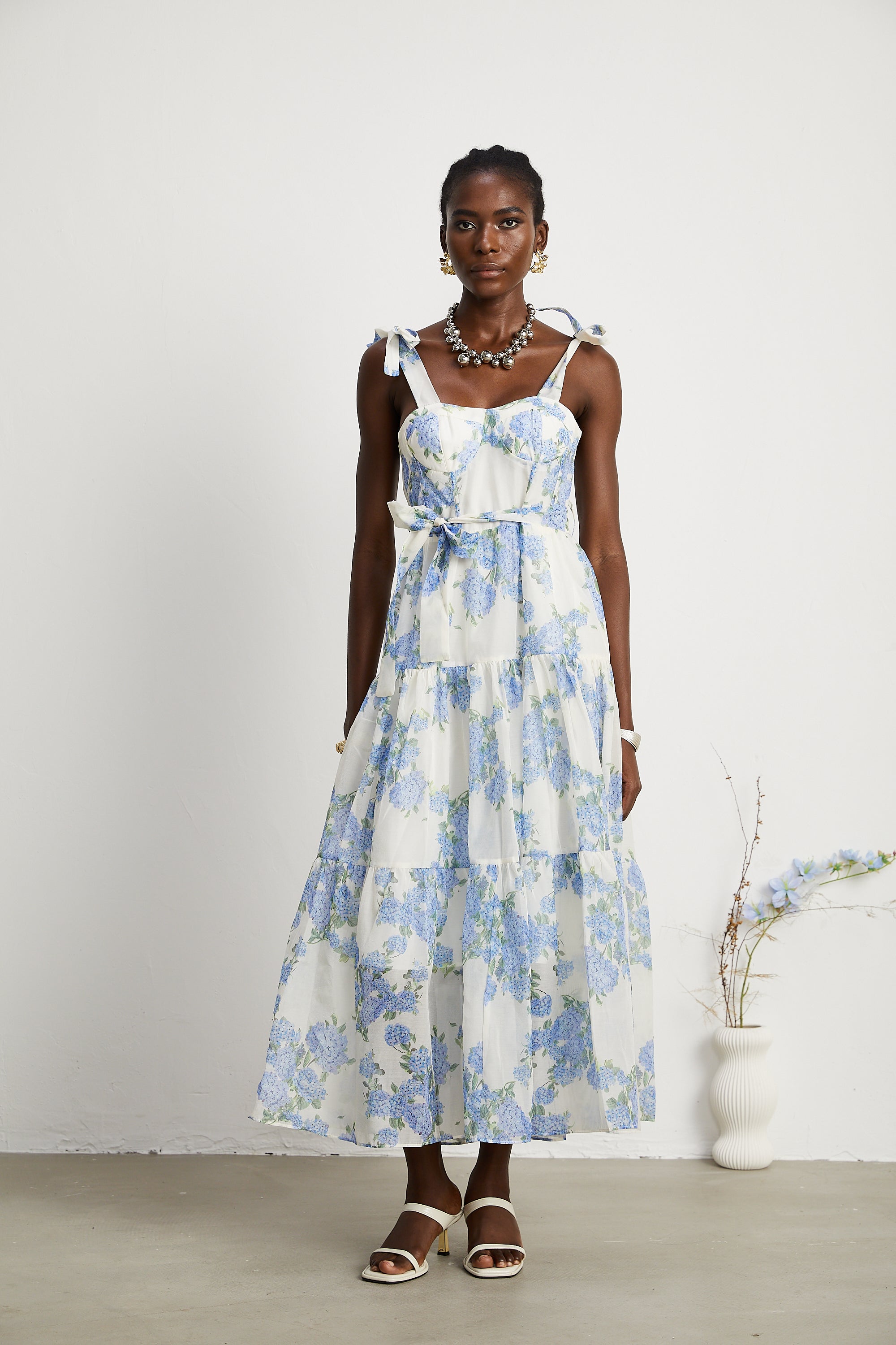 Sylvie floral-print pleated midi dress(US Only)