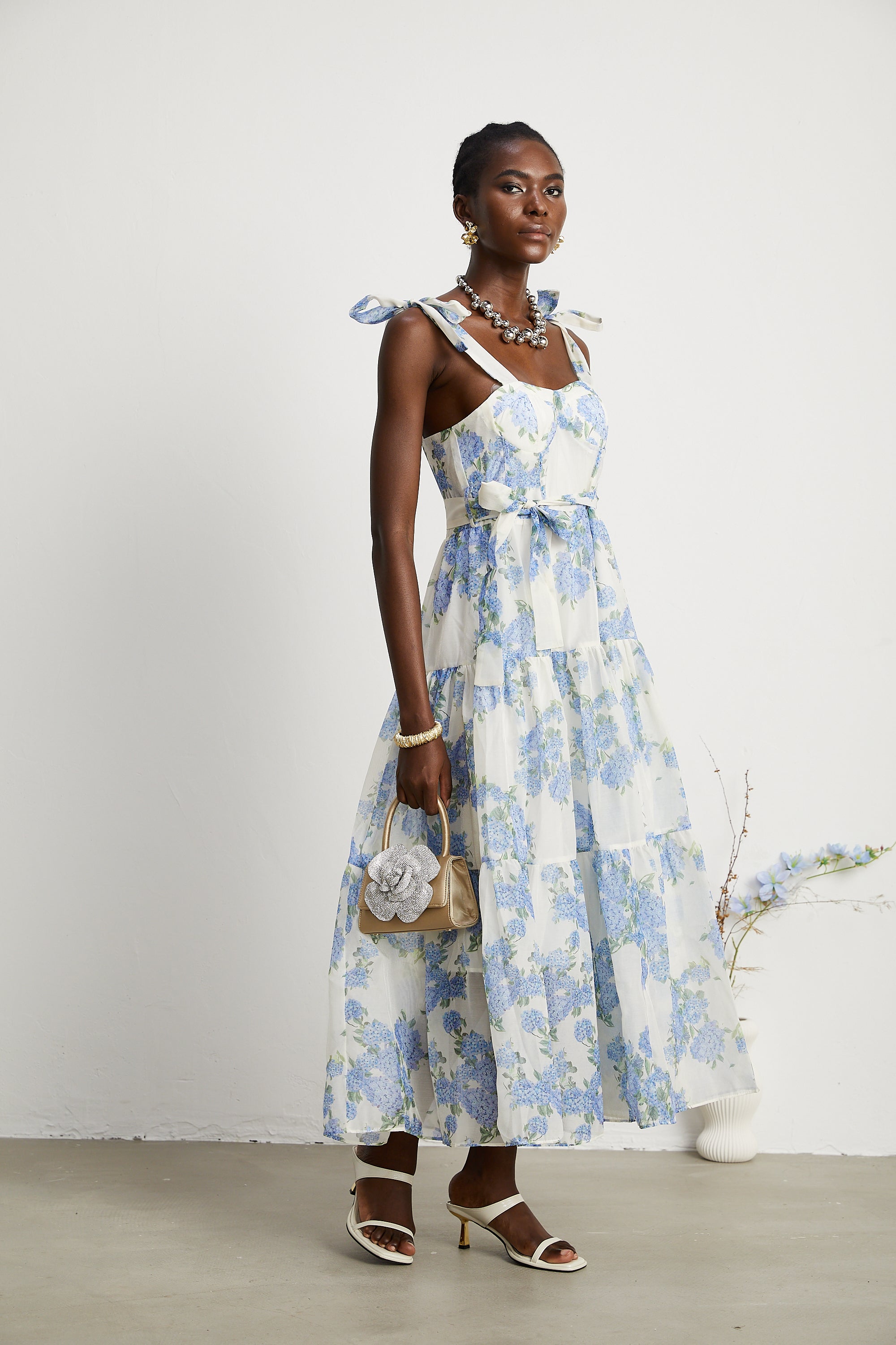Sylvie floral-print pleated midi dress(US Only)