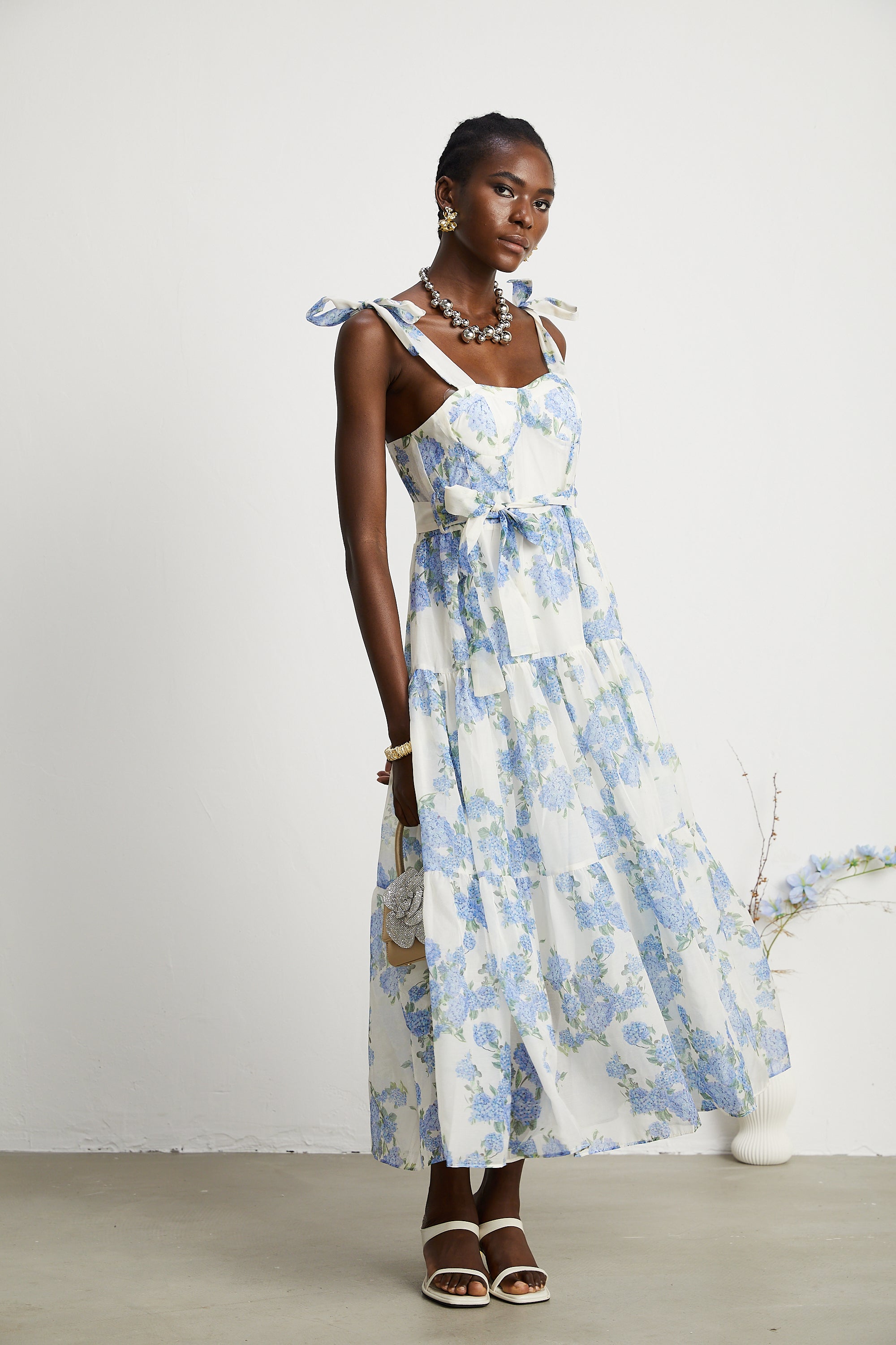 Sylvie floral-print pleated midi dress(US Only)