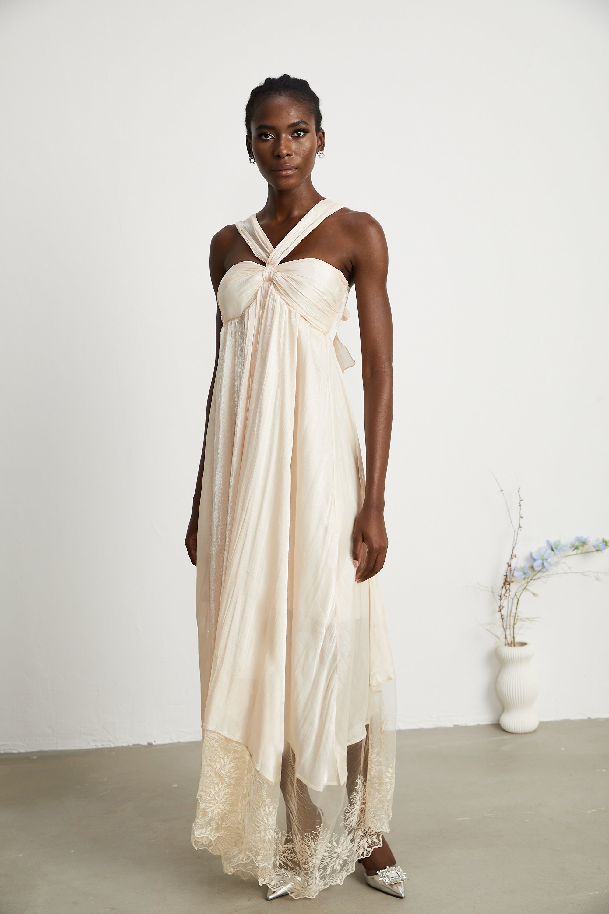 Bérénice lace-hem midi dress (Final Sale-US Only)