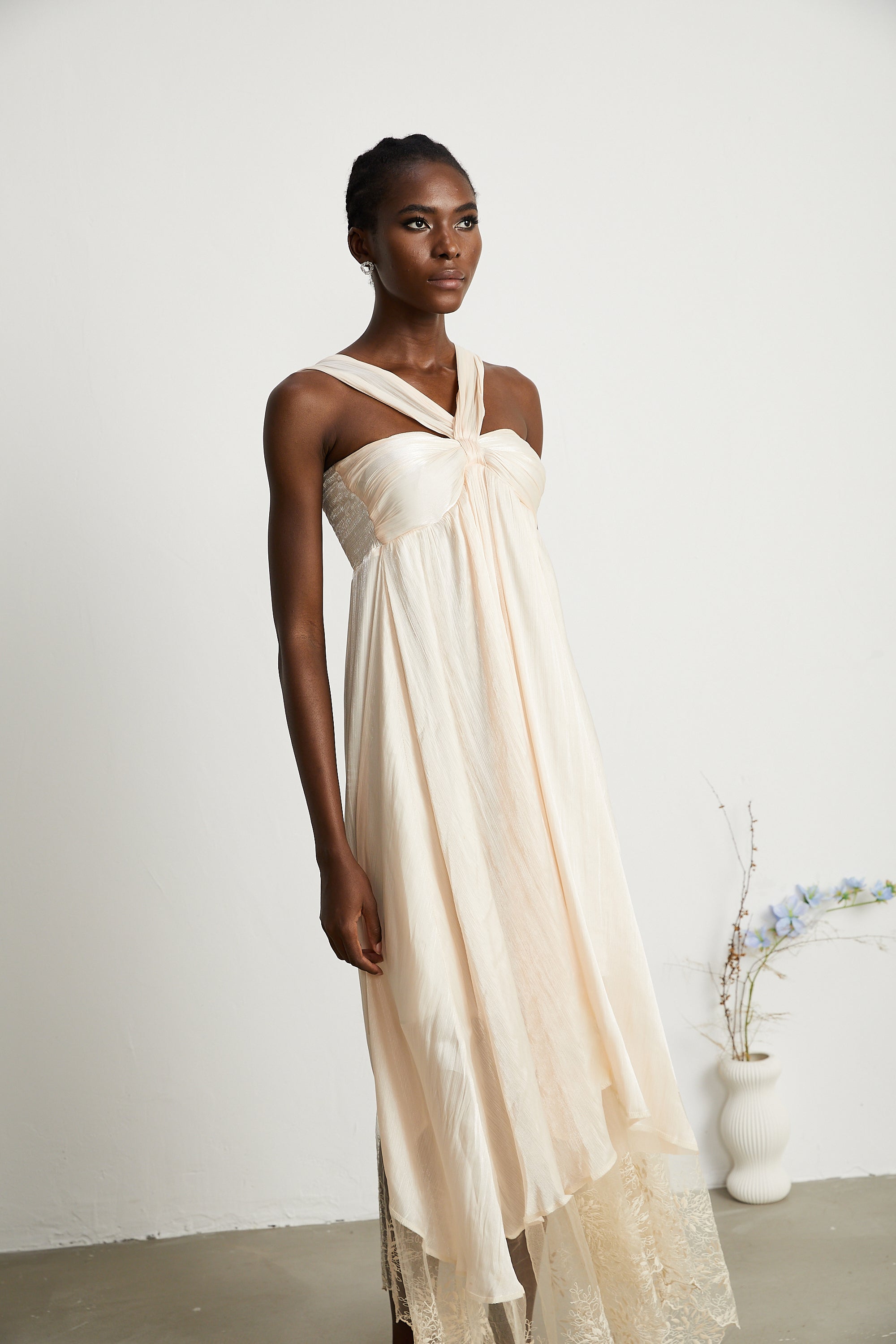 Bérénice lace-hem midi dress (Final Sale-US Only)